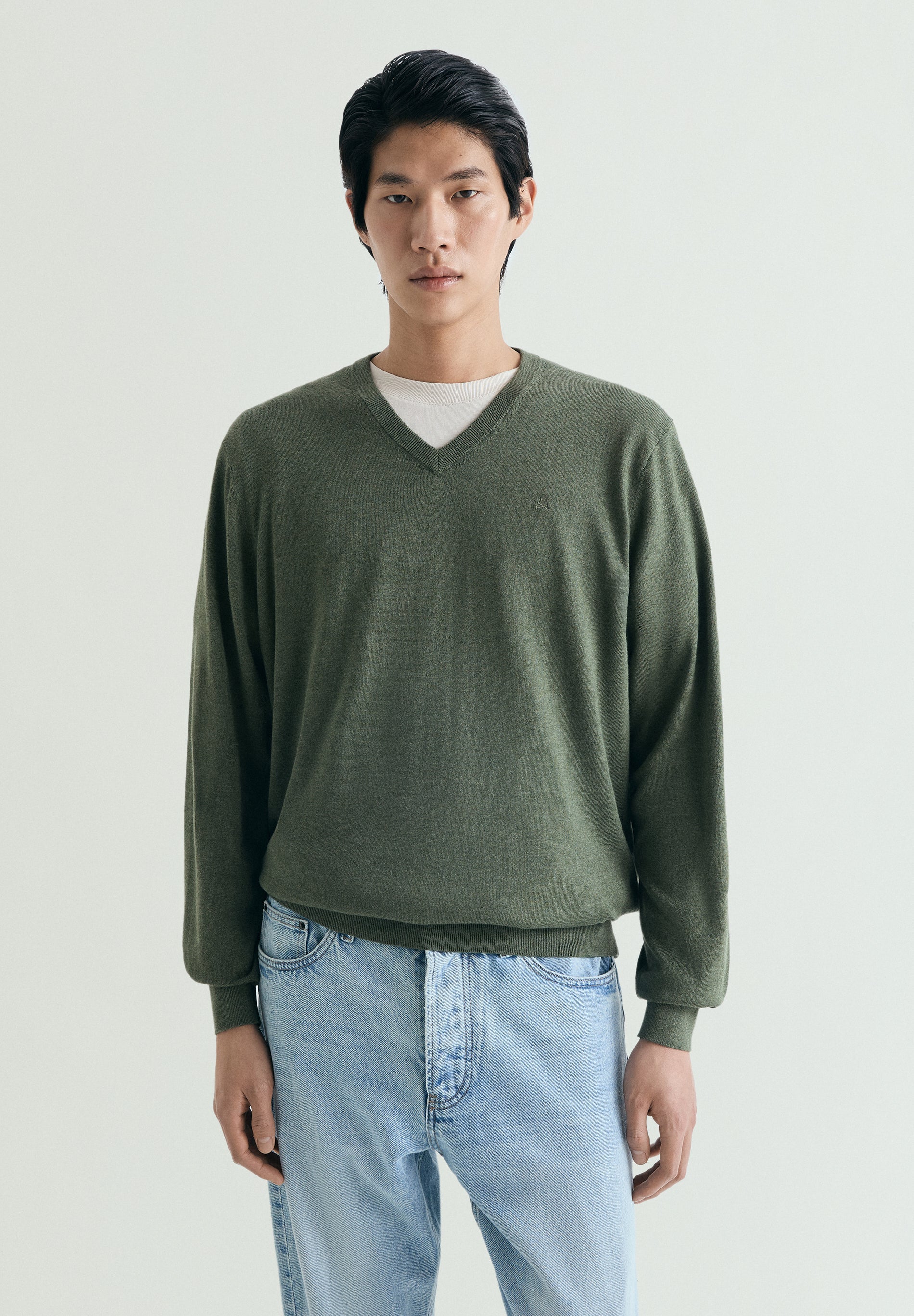 SUPIMA SWEATER WITH TONAL EMBROIDERY