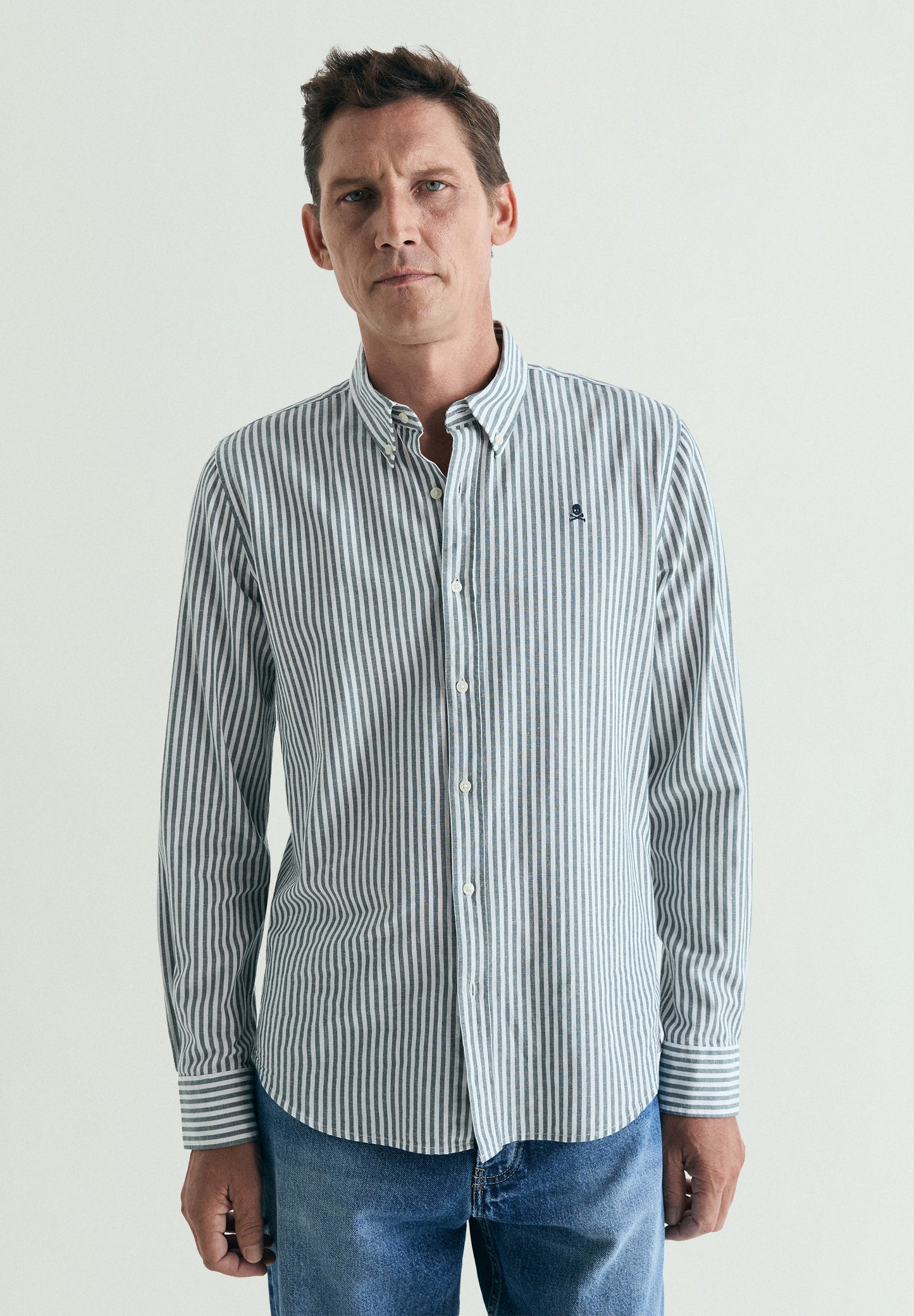 COTTON AND LINEN OXFORD SHIRT