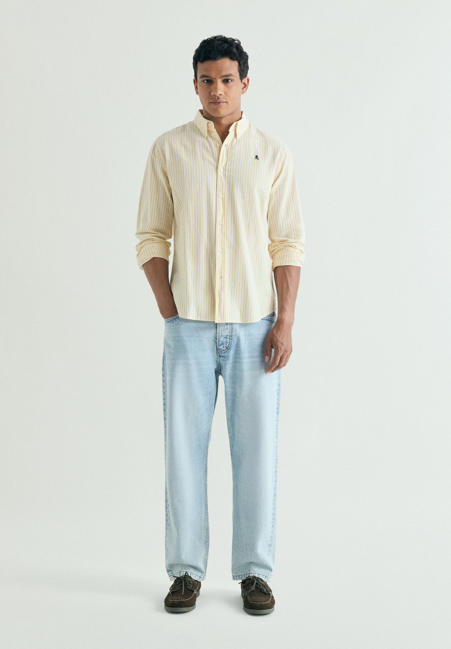 COTTON AND LINEN OXFORD SHIRT