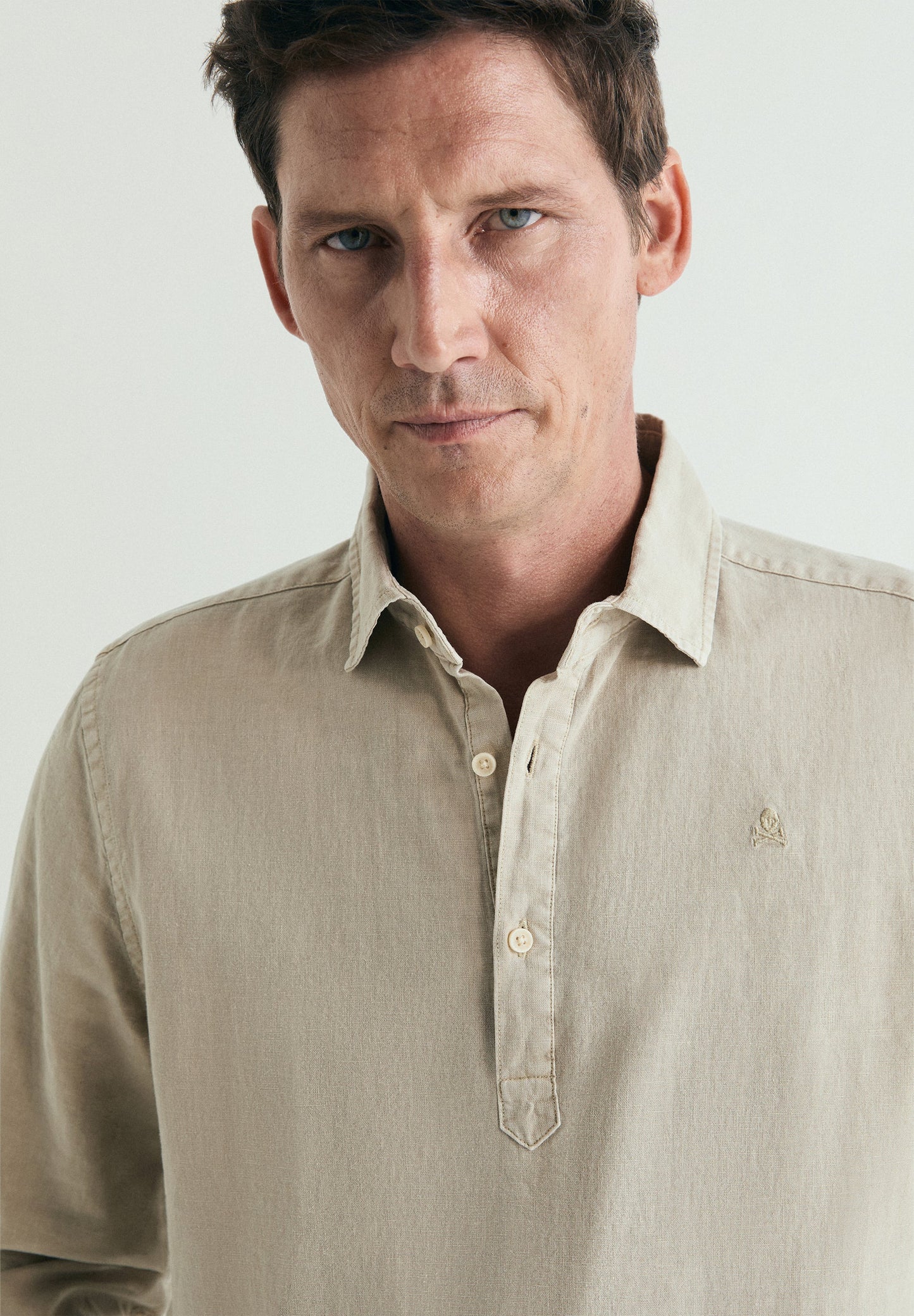 REGULAR FIT LINEN POLO SHIRT