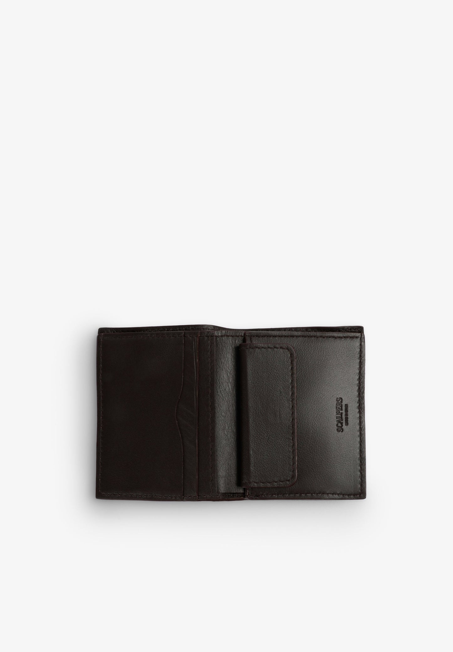 100% LEATHER WALLET WITH STRETCH DETAIL