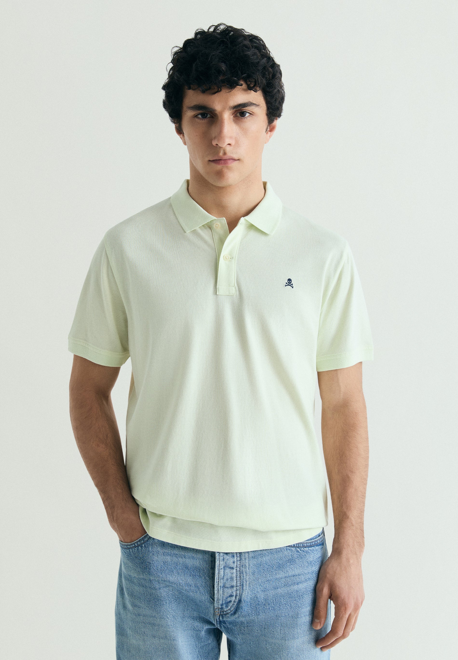 PIQUÉ POLO SHIRT WITH CONTRAST SKULL