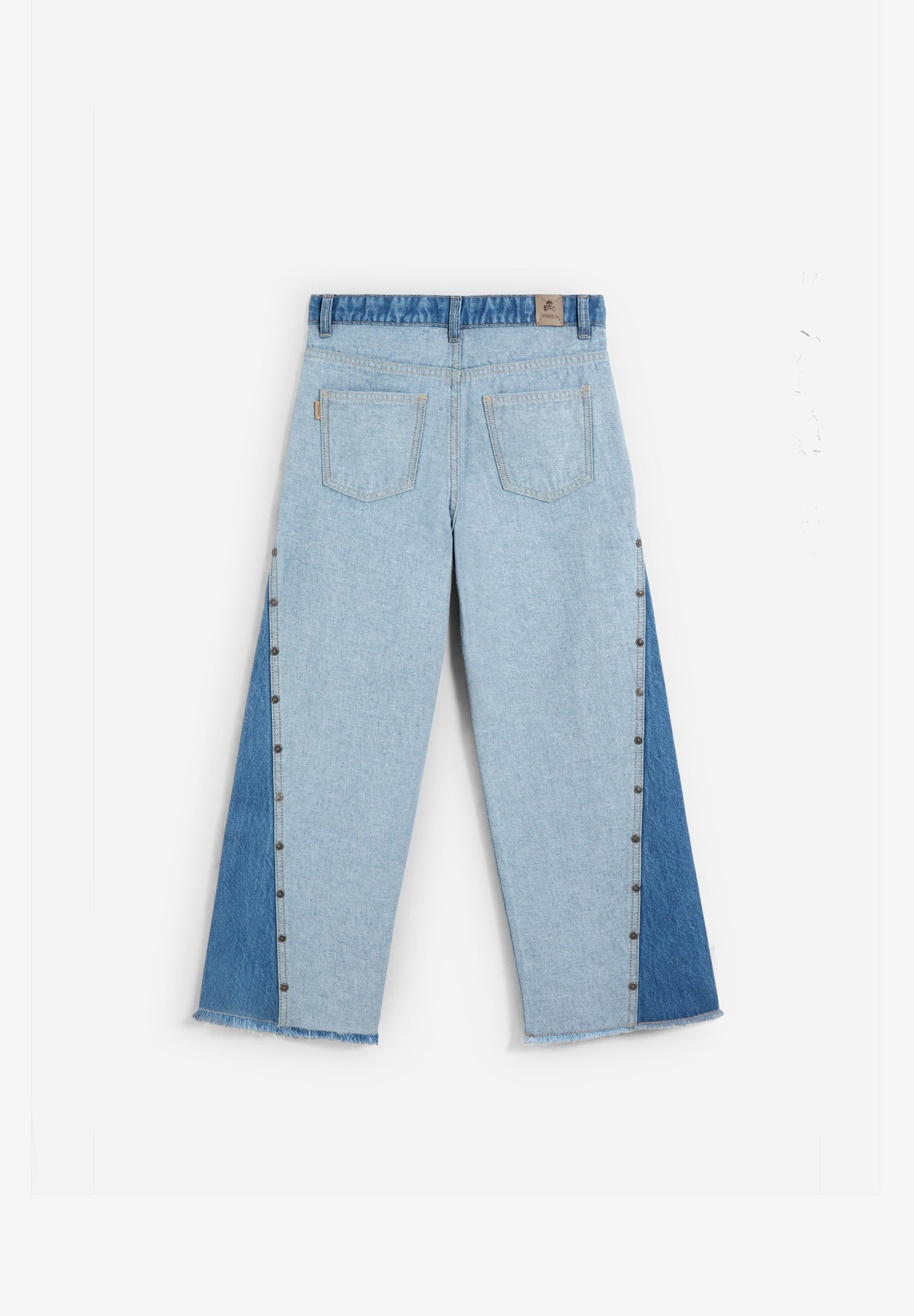 TWO-TONE WIDE LEG JEANS