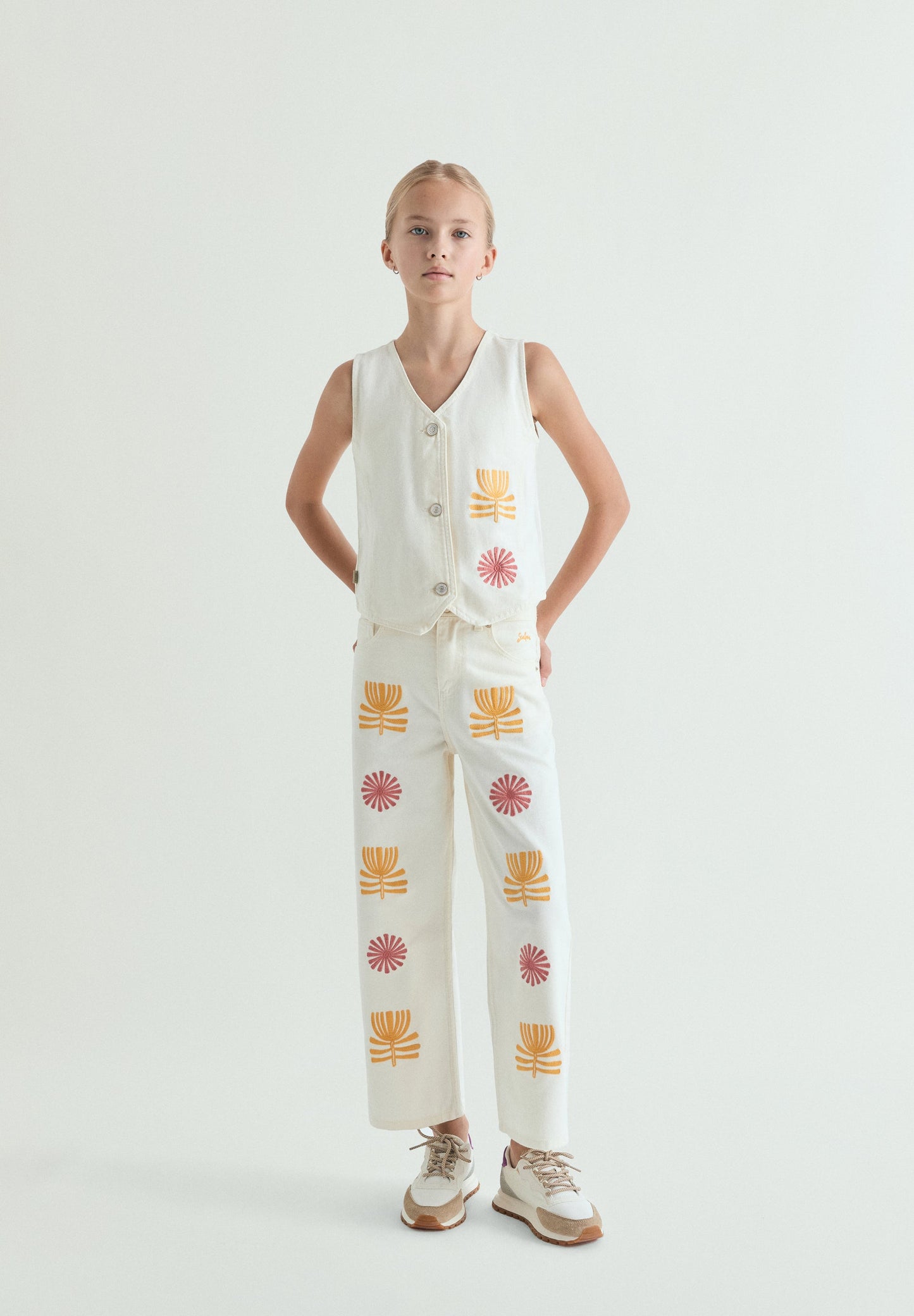 EMBROIDERED DENIM WAISTCOAT