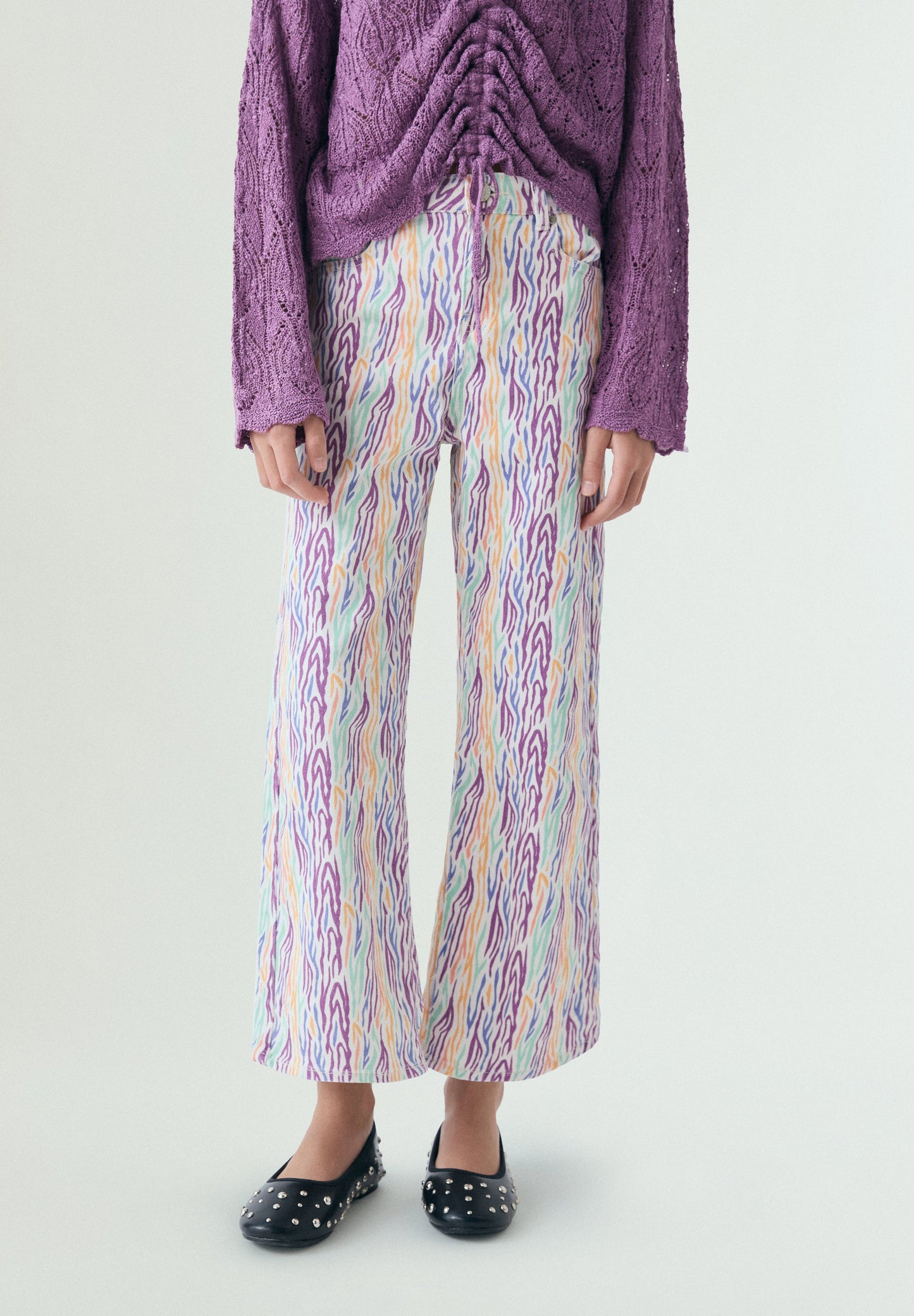 MULTICOLOUR WIDE LEG TROUSERS