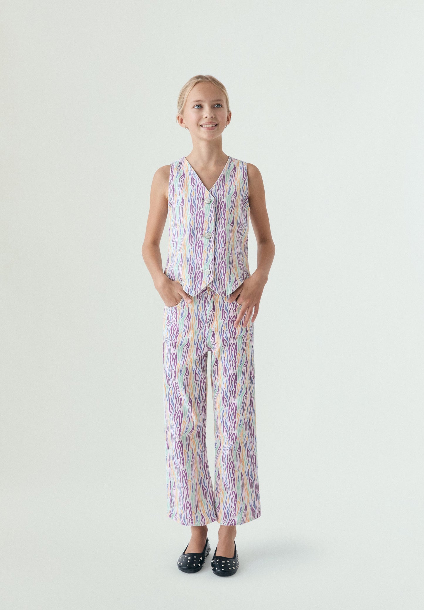 MULTICOLOUR WIDE LEG TROUSERS