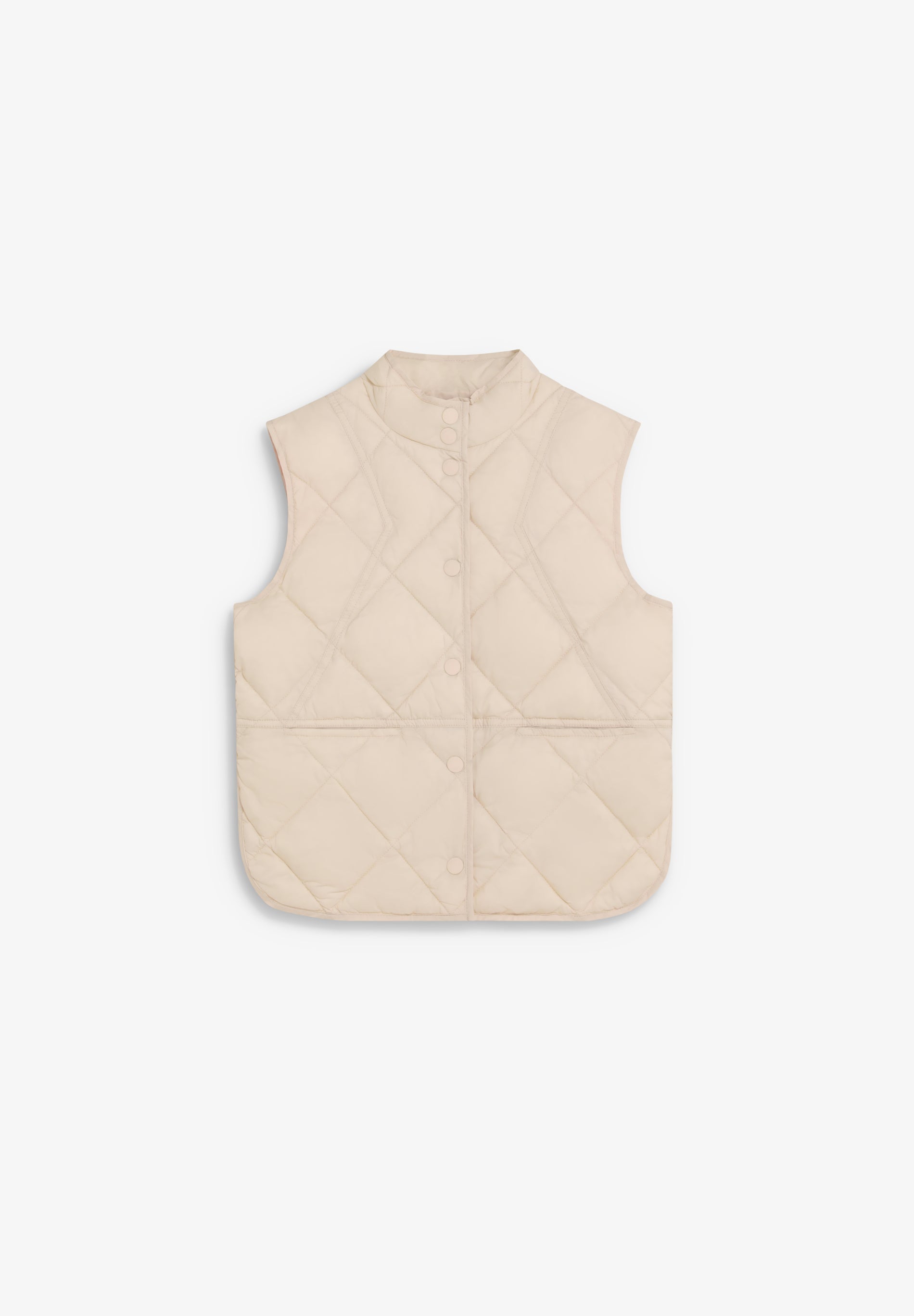 QUILTED GILET WITH STITCHING