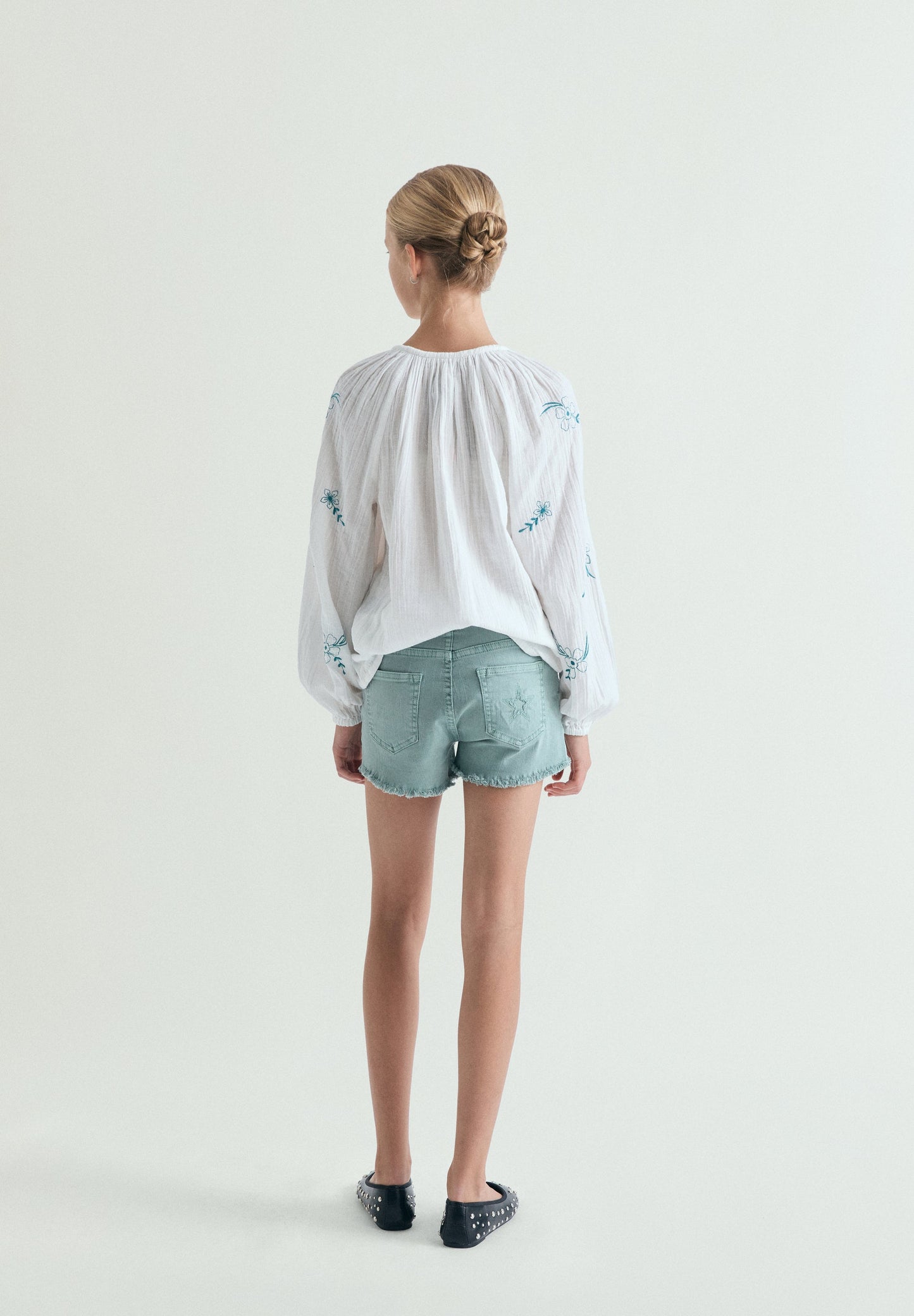 FADED DENIM SHORTS