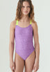 TWO-TONE ANIMAL PRINT SWIMSUIT