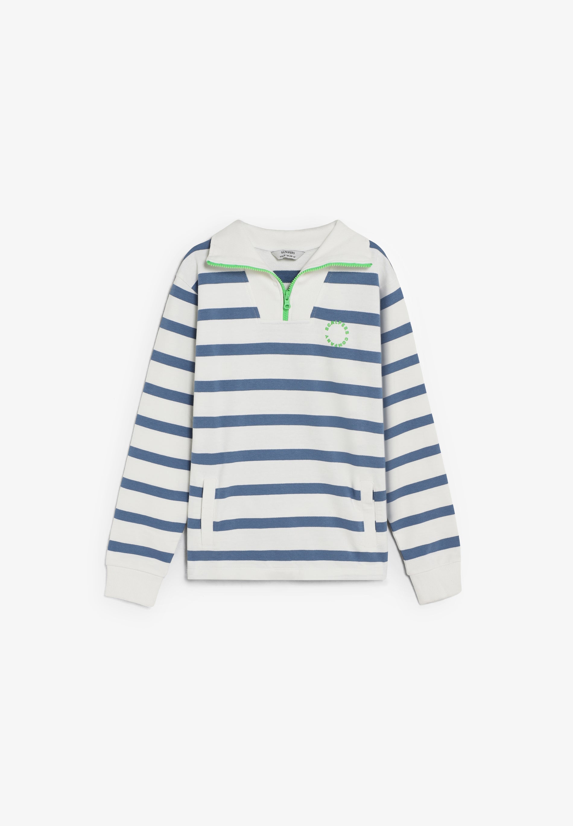 STRIPED SWEATSHIRT WITH POLO SHIRT COLLAR
