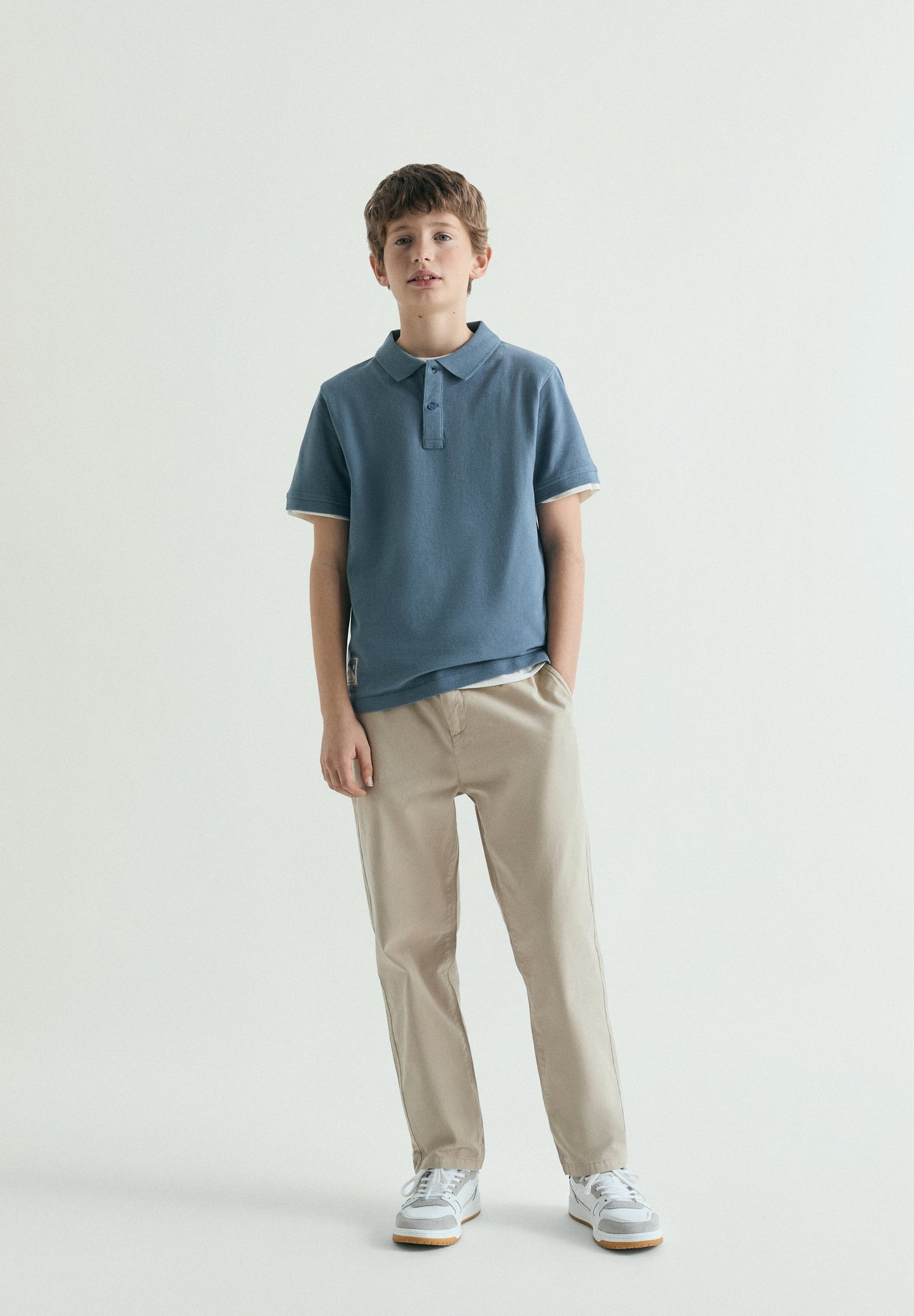 POLO SHIRT WITH CONTRAST EMBROIDERED SKULL