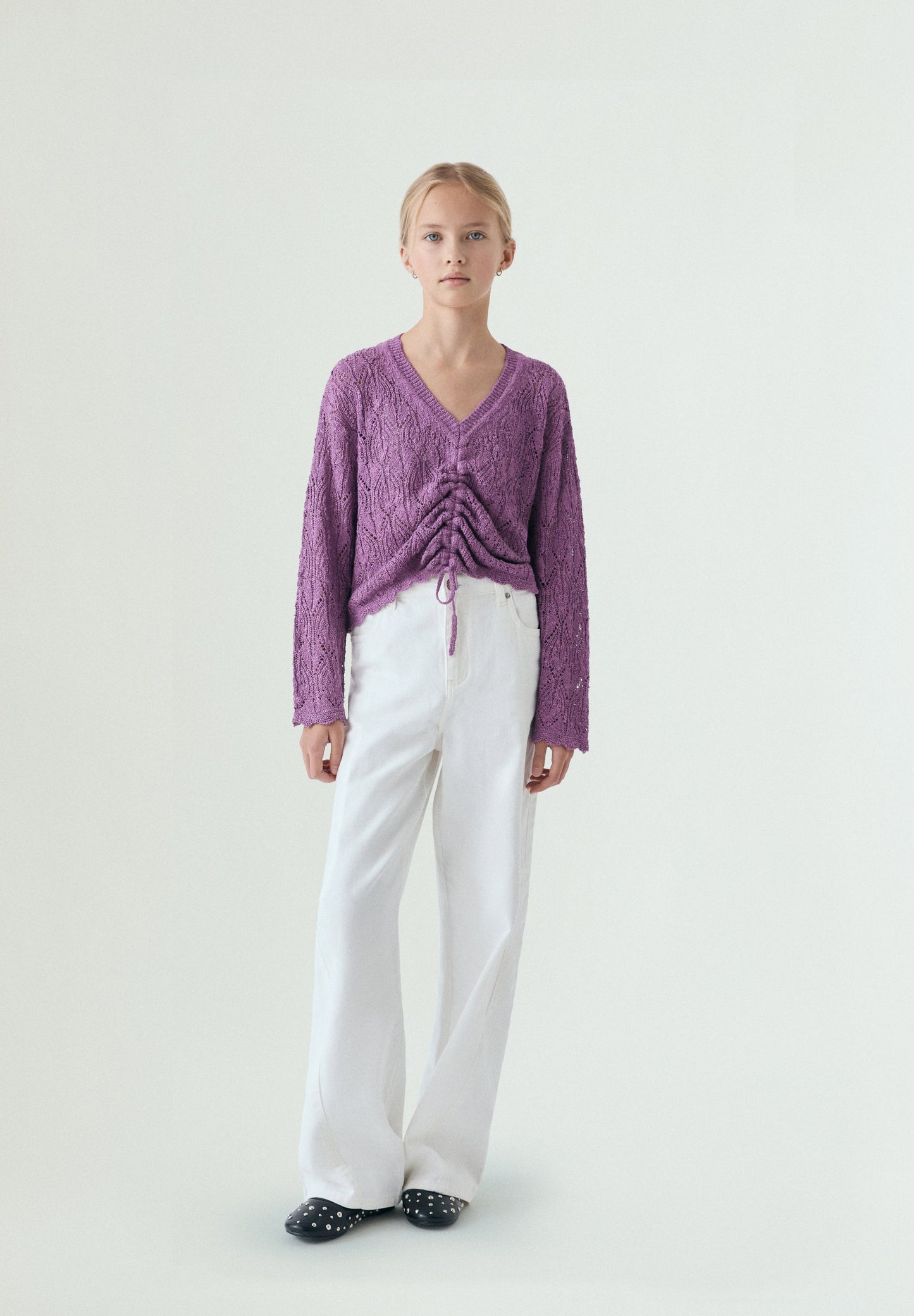 OPENWORK KNIT CARDIGAN