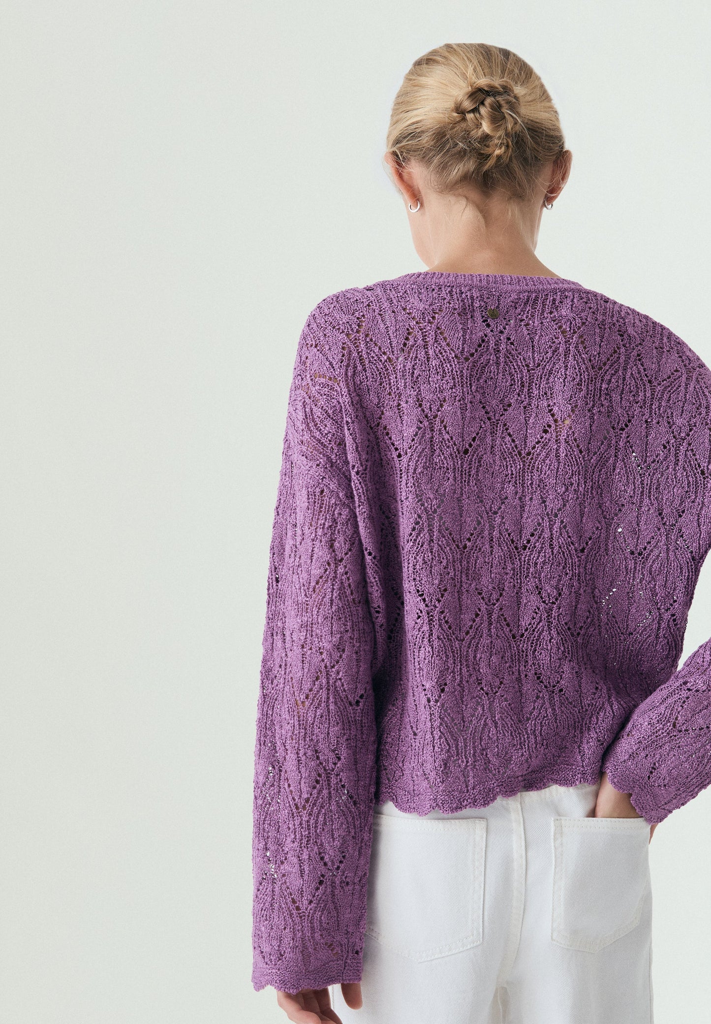 OPENWORK KNIT CARDIGAN