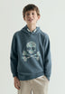 PRINTED SKULL DETAIL HOODIE