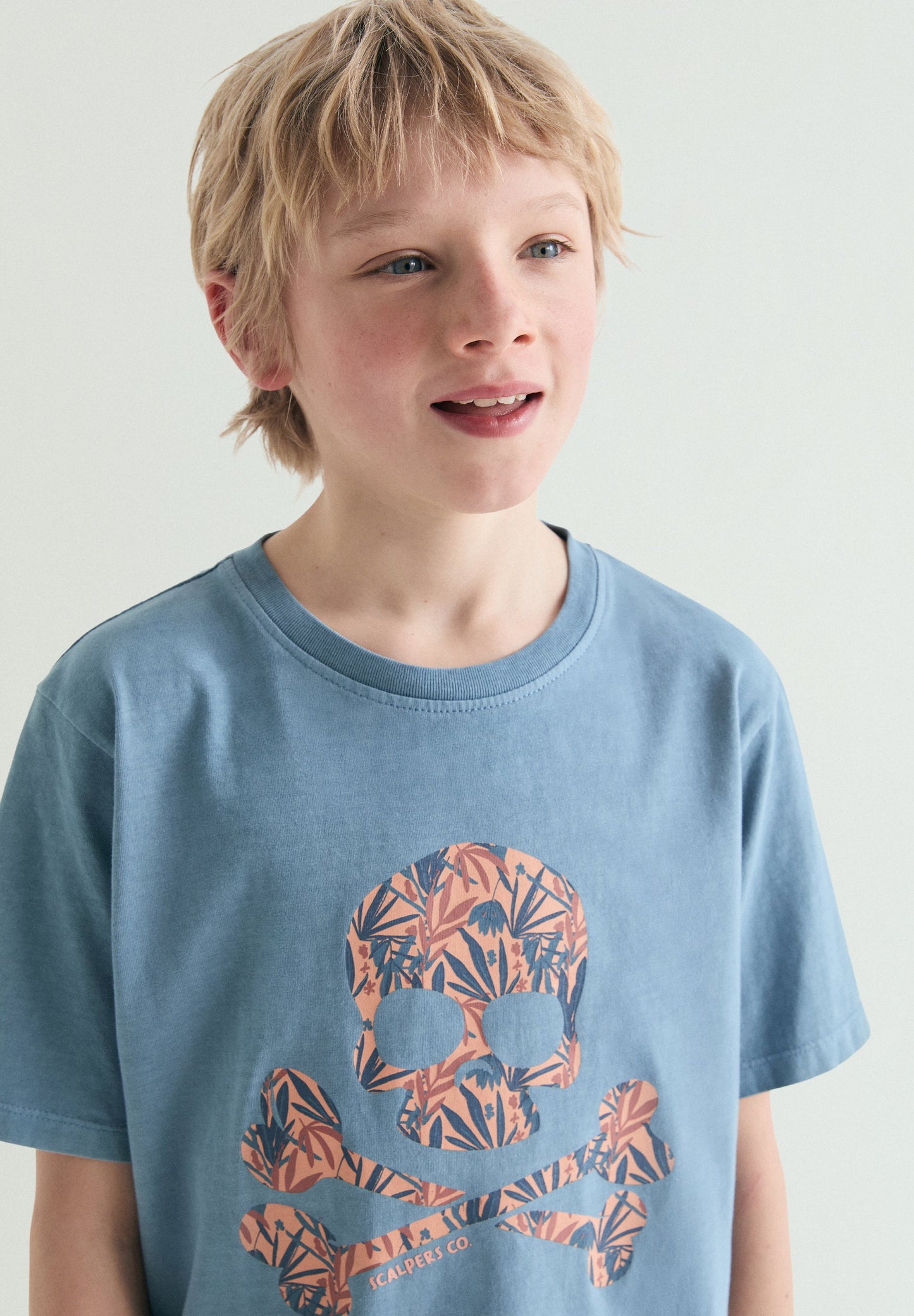 TROPICAL SKULL PRINT T-SHIRT