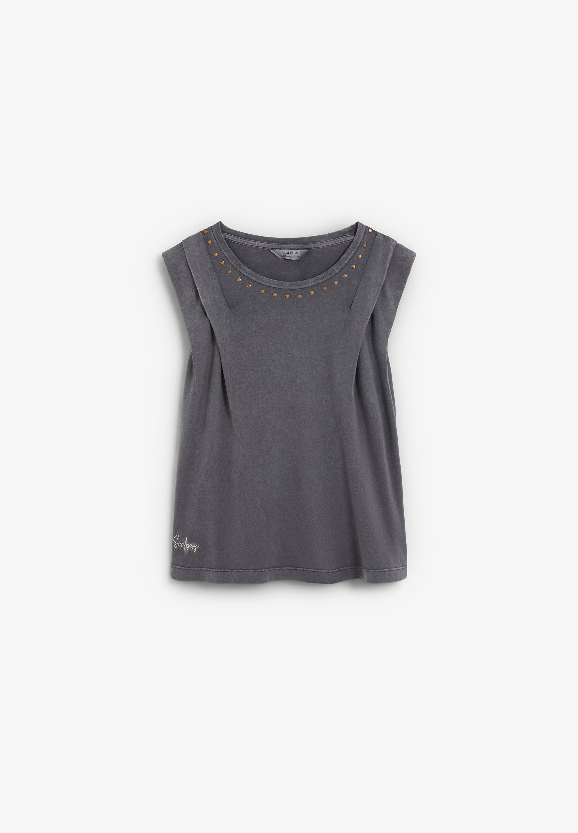 SLEEVELESS T-SHIRT WITH STUDS