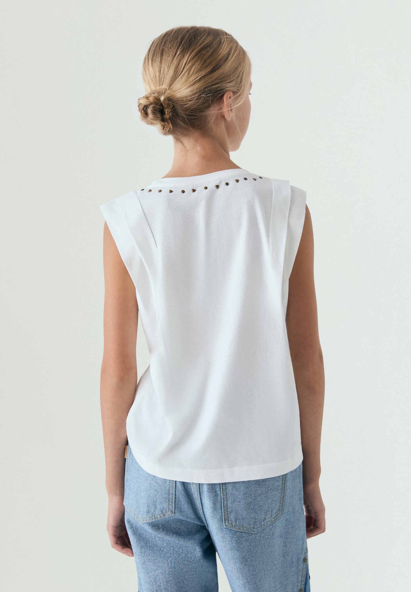SLEEVELESS T-SHIRT WITH STUDS