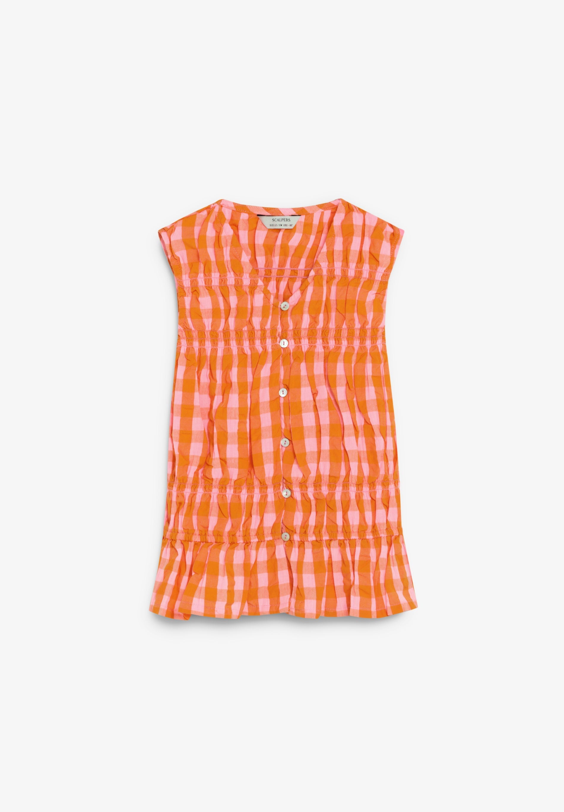GATHERED GINGHAM TOP