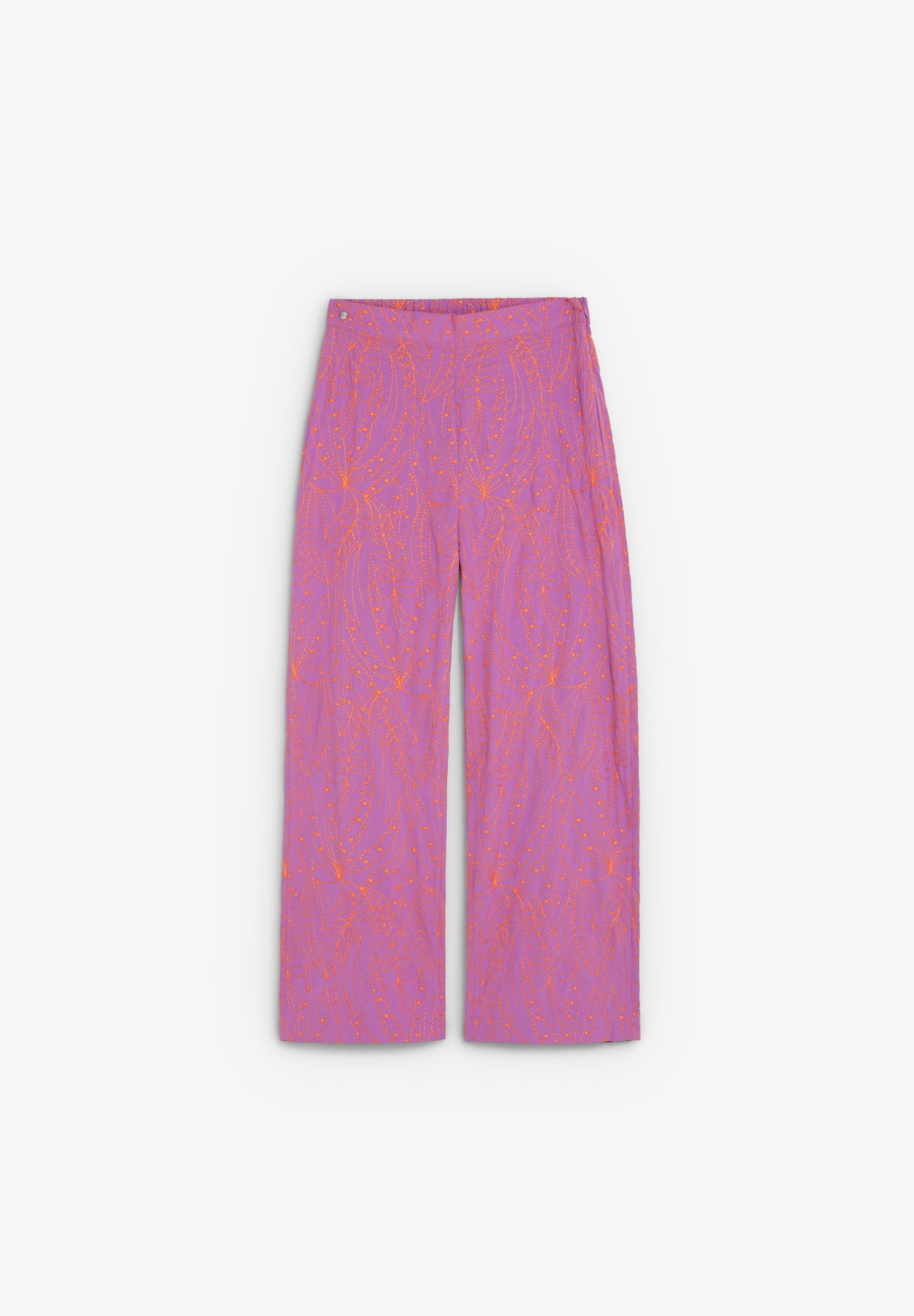 TROUSERS WITH CONTRAST EMBROIDERY