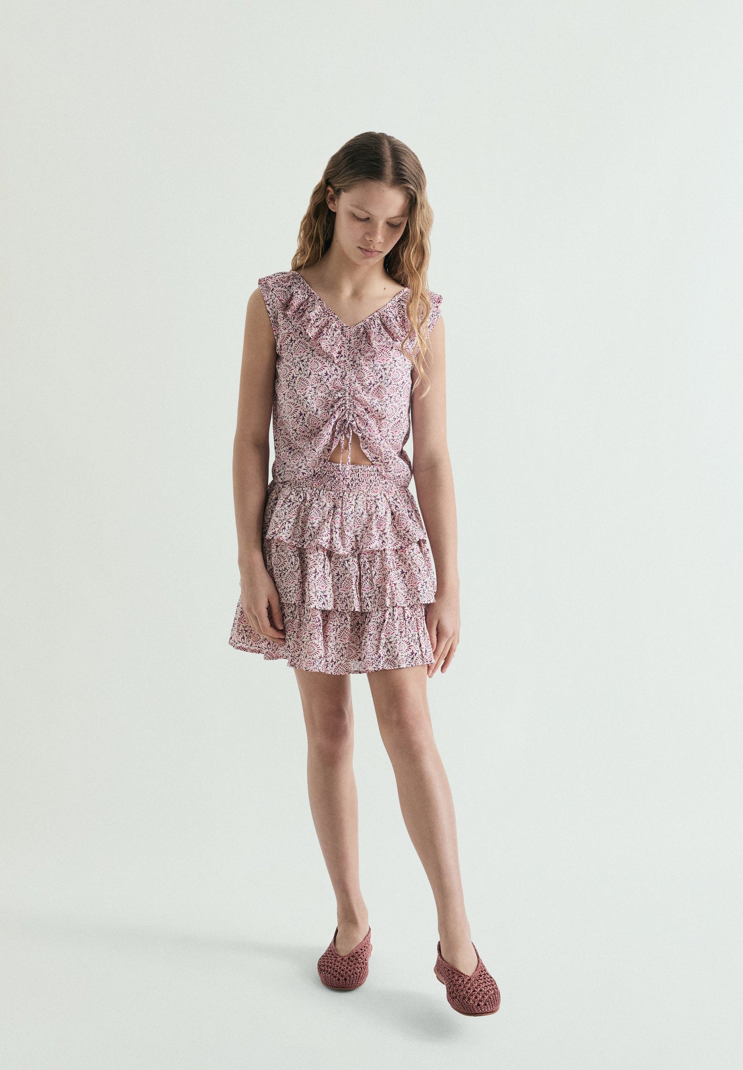 MULTICOLOUR RUFFLE SKIRT