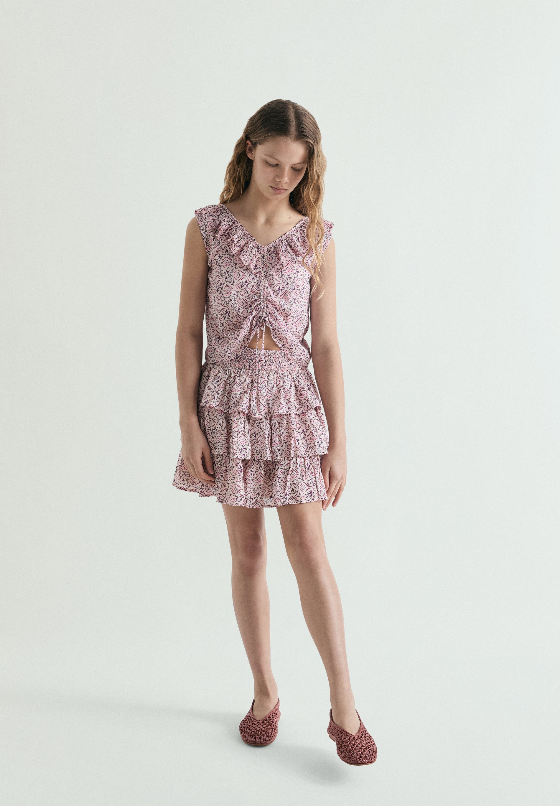 MULTICOLOUR RUFFLE SKIRT