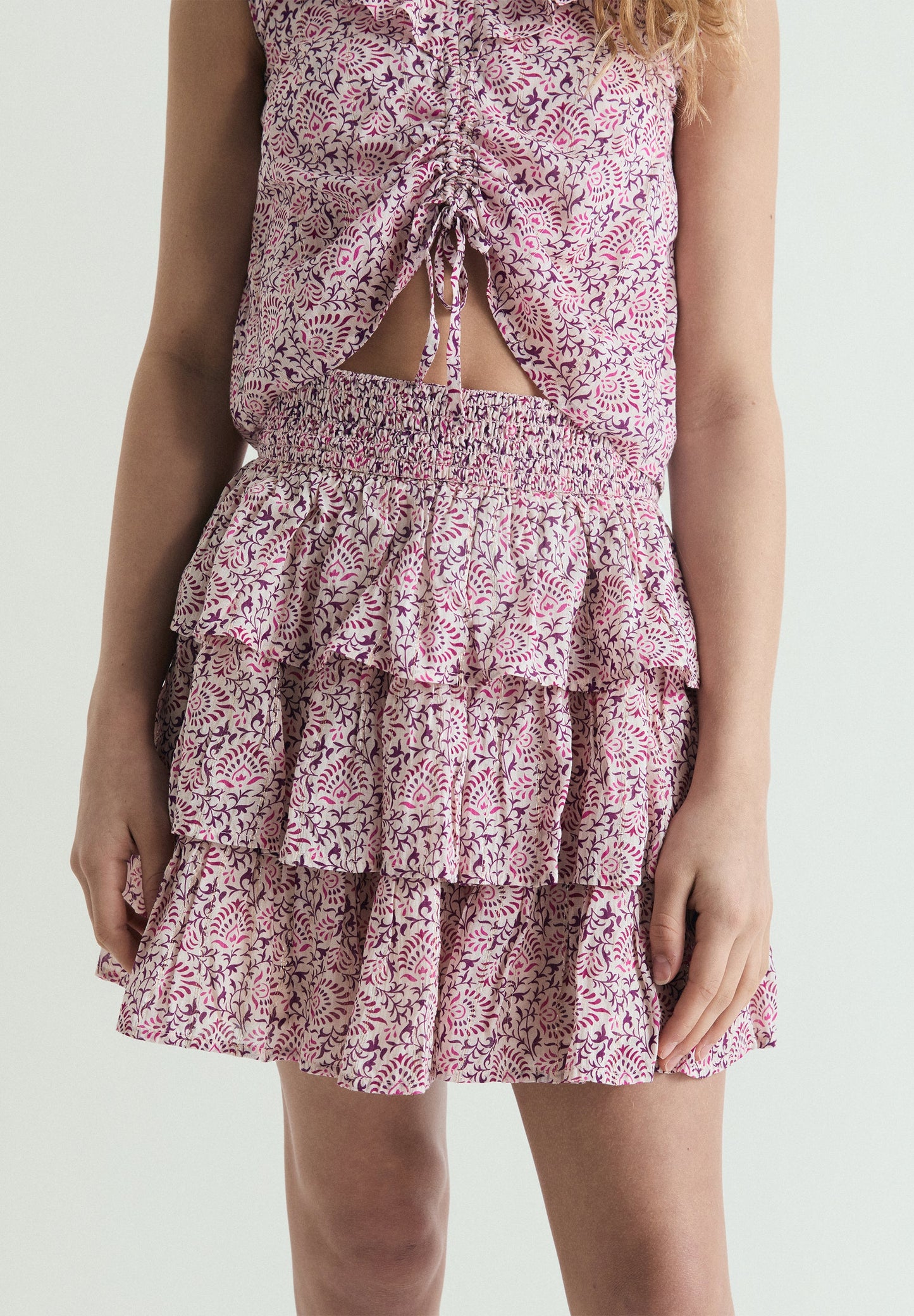 MULTICOLOUR RUFFLE SKIRT