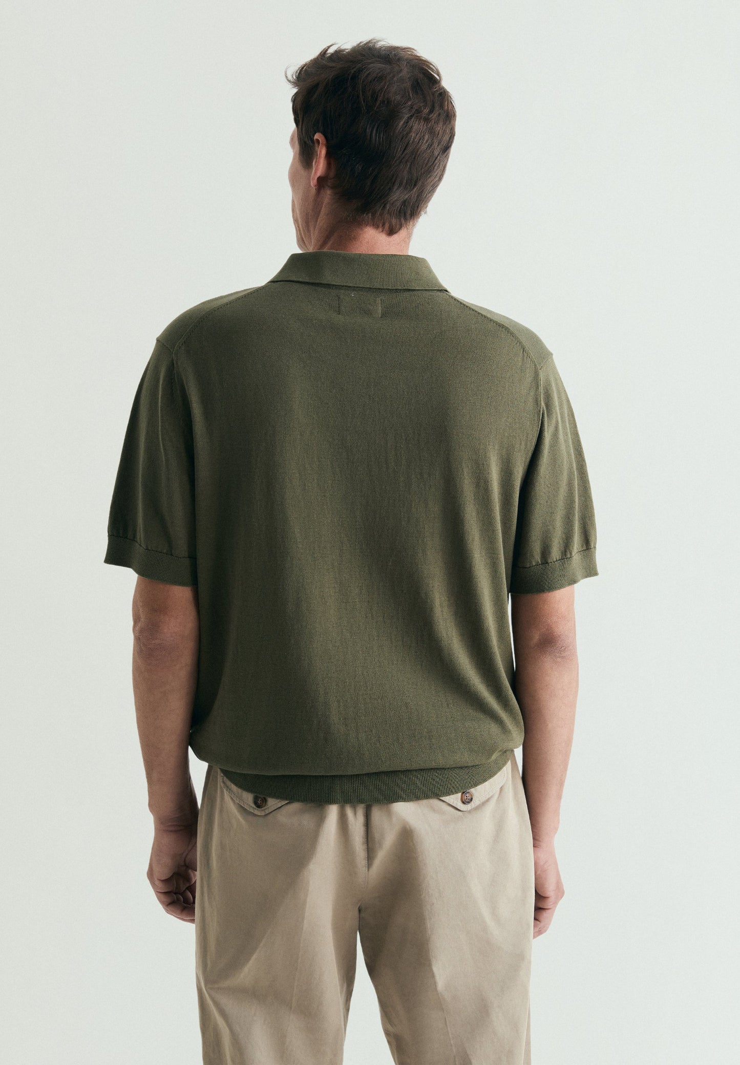 FINE-KNIT SKULL POLO SHIRT