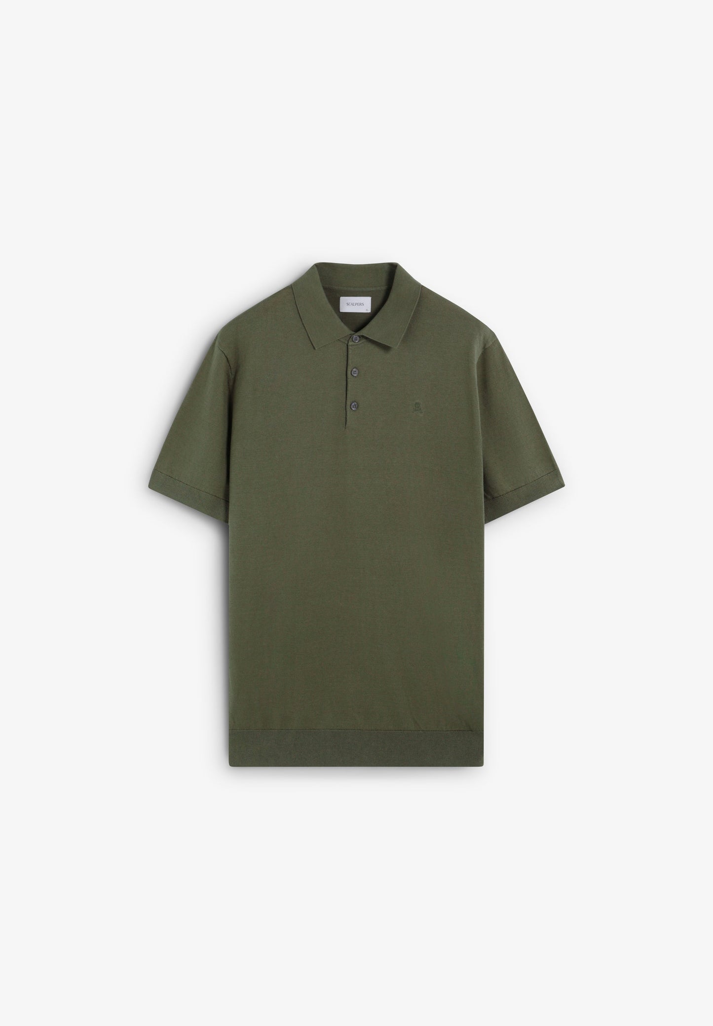 FINE-KNIT SKULL POLO SHIRT