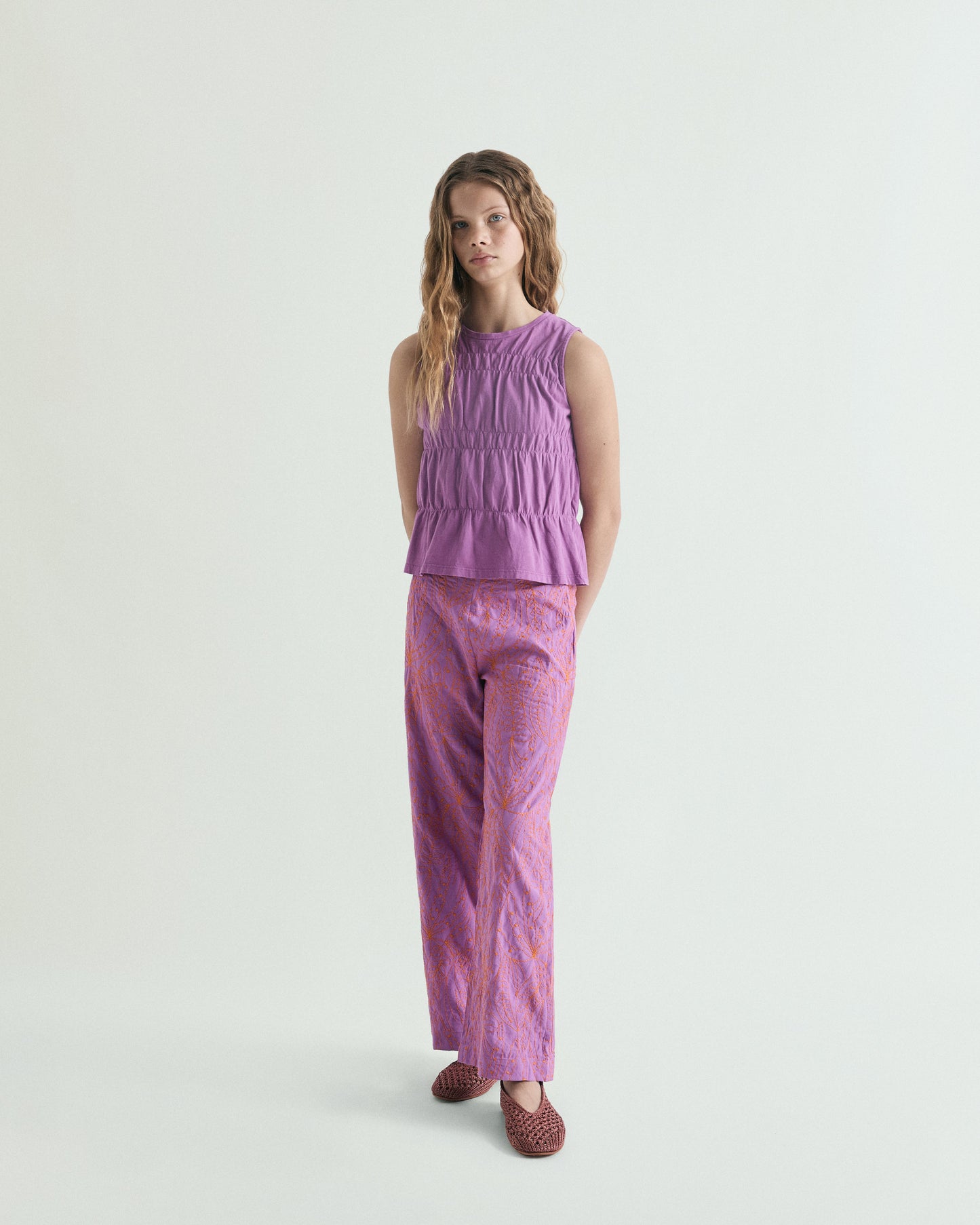 GATHERED COTTON T-SHIRT