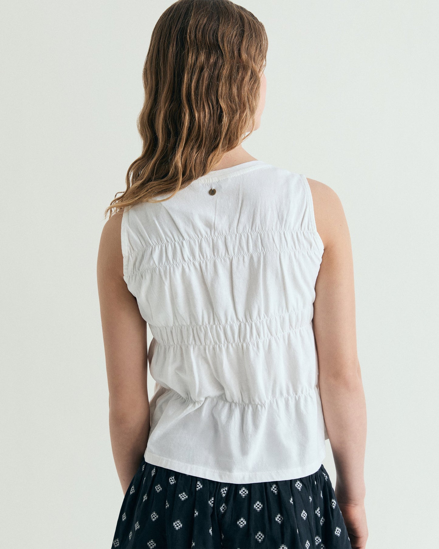 GATHERED COTTON T-SHIRT
