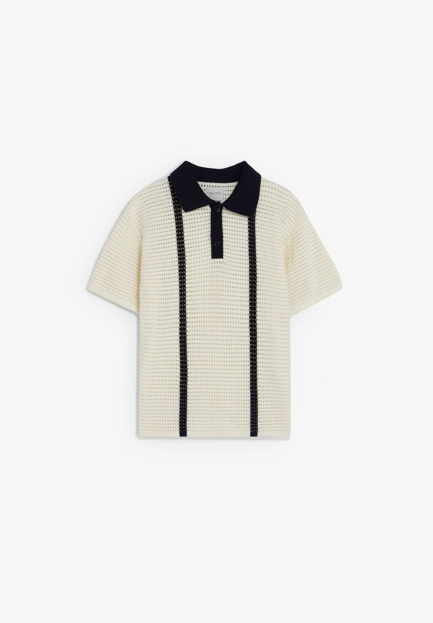 CONTRAST FINE-KNIT POLO SHIRT