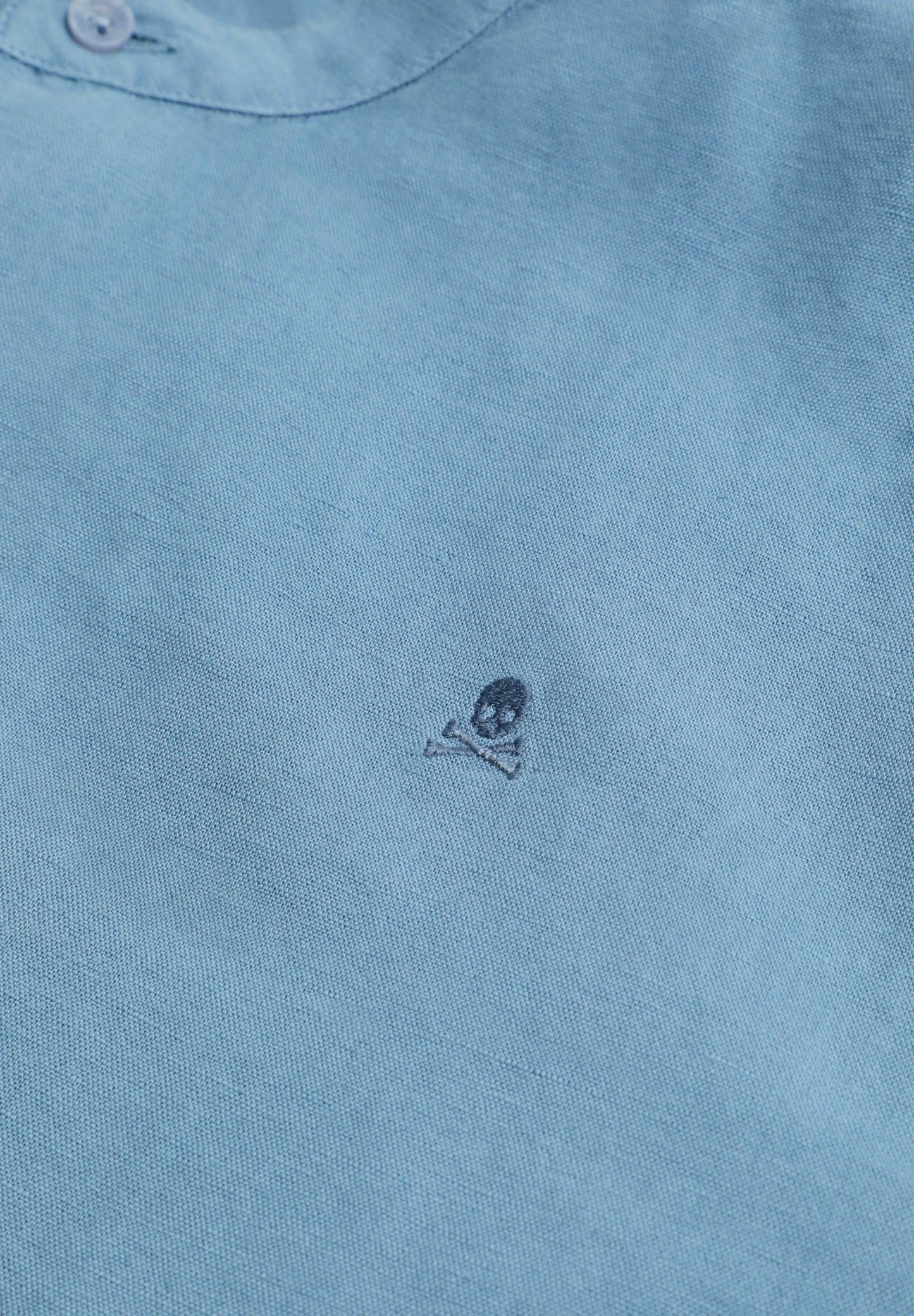LINEN SHIRT WITH STAND-UP COLLAR