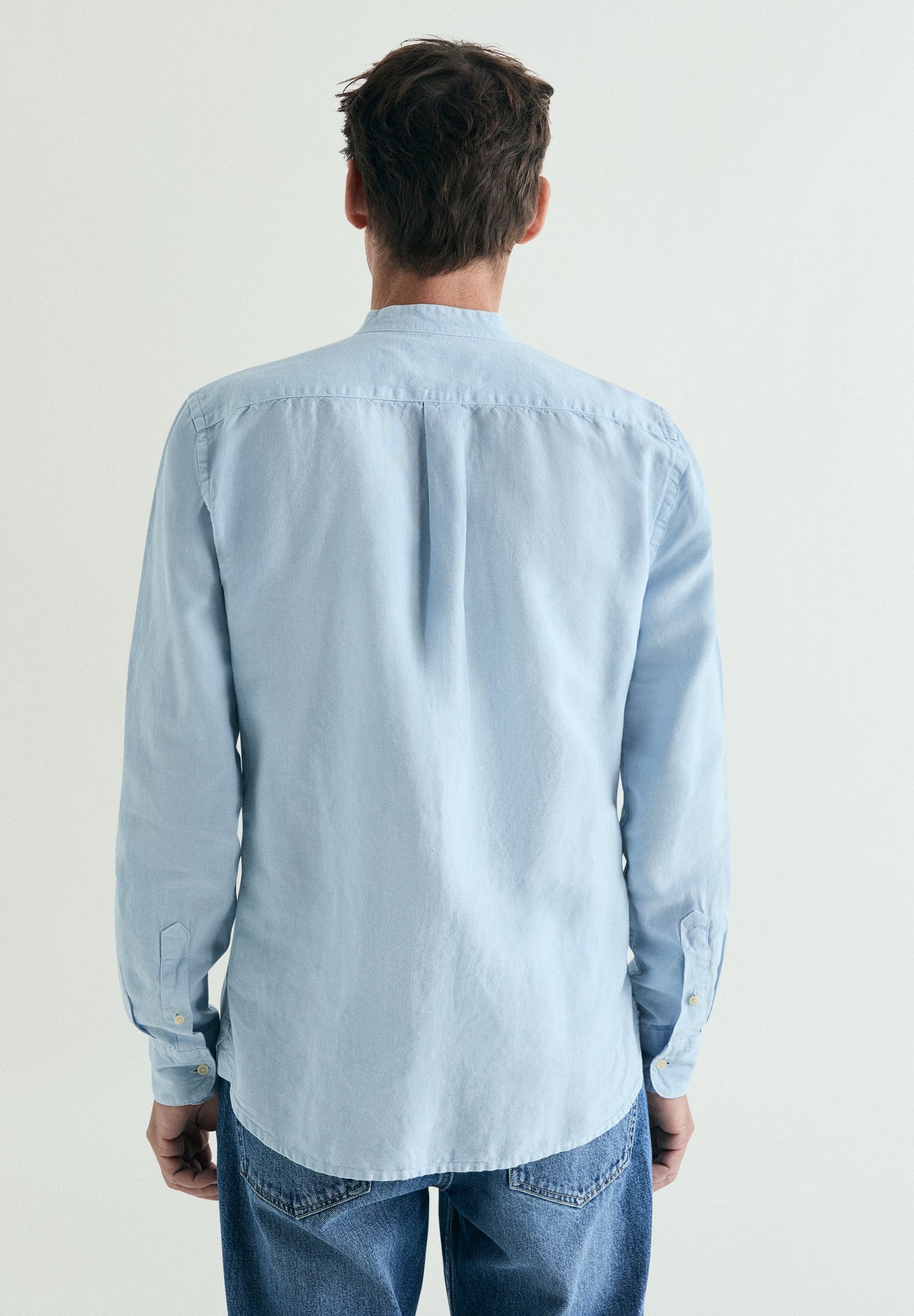 LINEN SHIRT WITH STAND-UP COLLAR