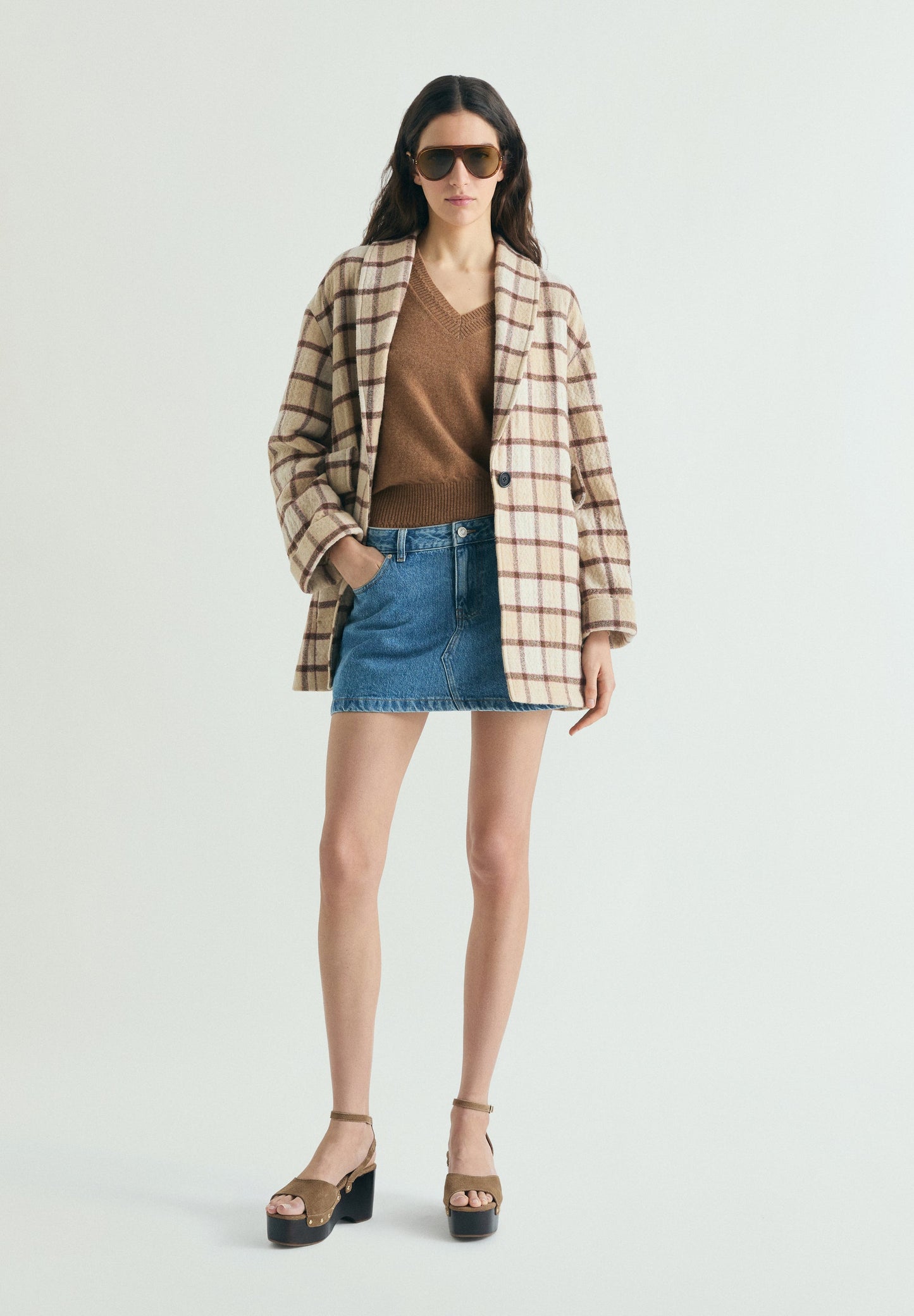 CHECK CLOTH COAT