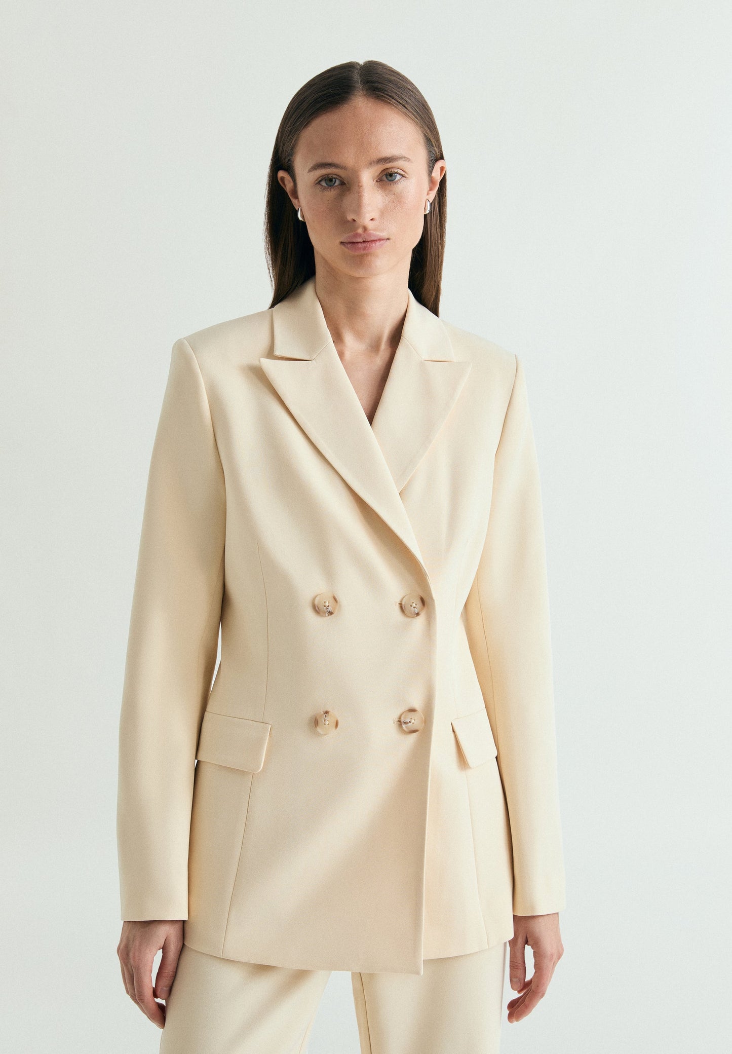 PLAIN DOUBLE-BREASTED BLAZER