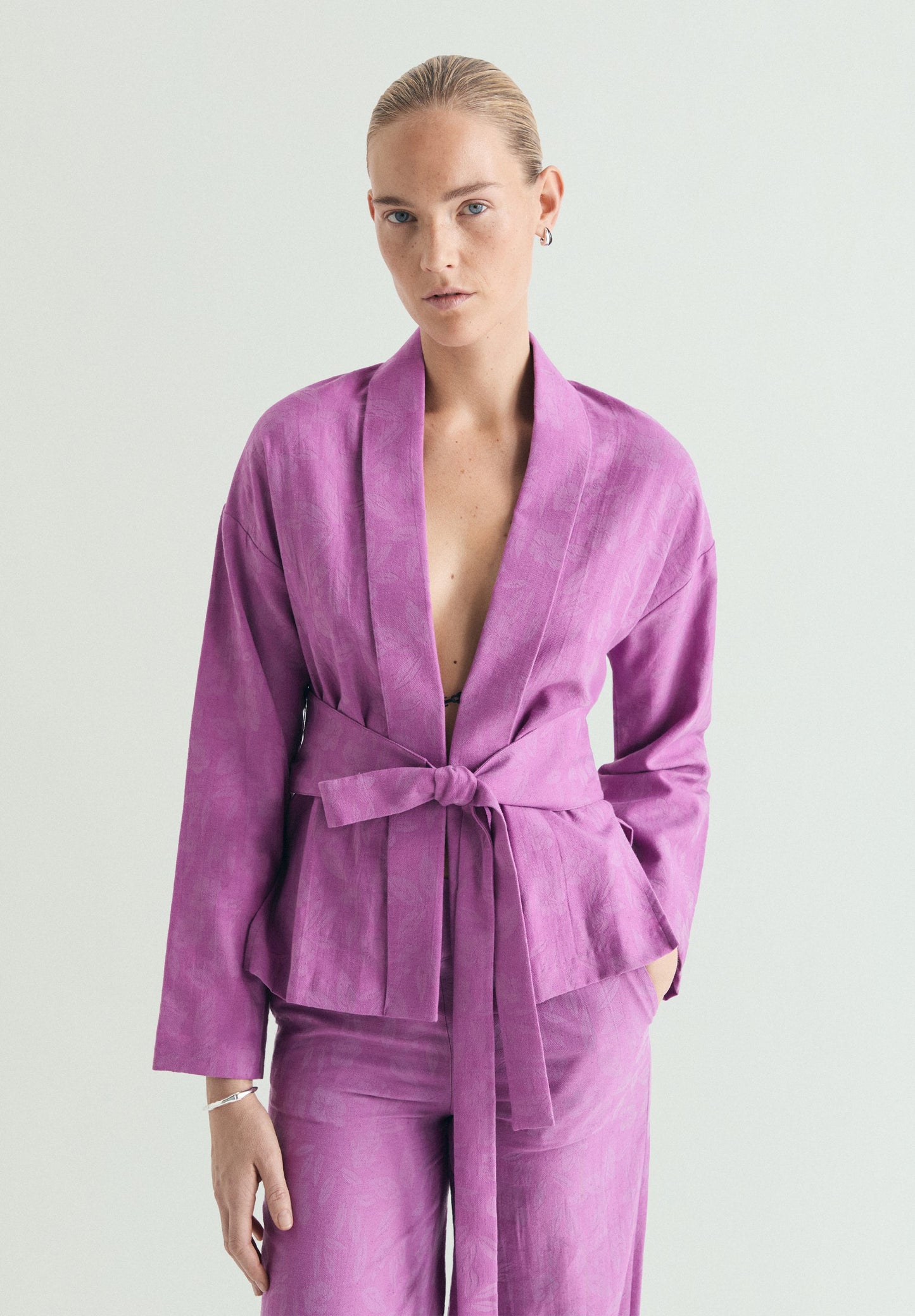 JACQUARD KIMONO BLAZER