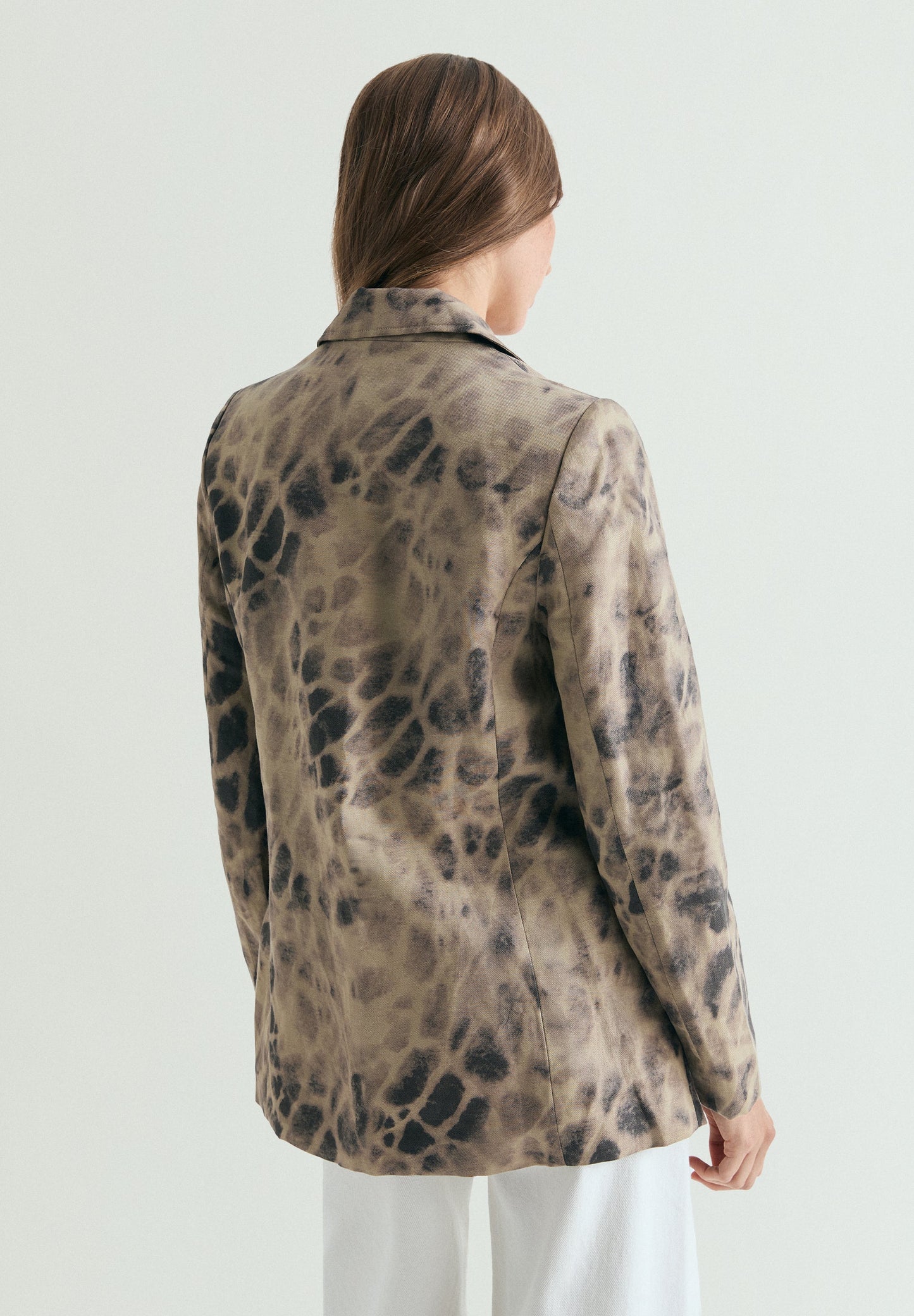 PRINTED LINEN BLAZER