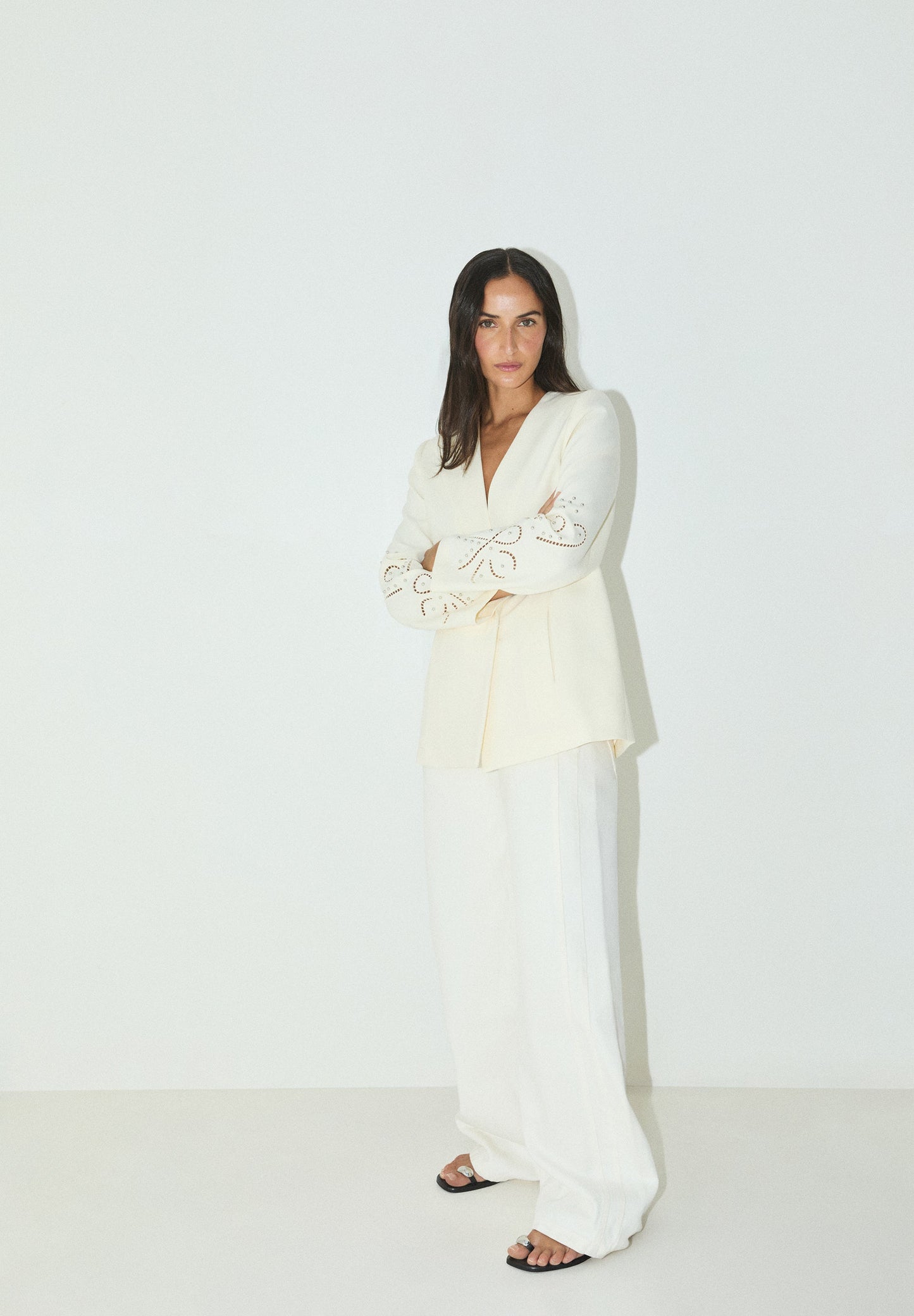 BLAZER WITH PERFORATED DETAILS