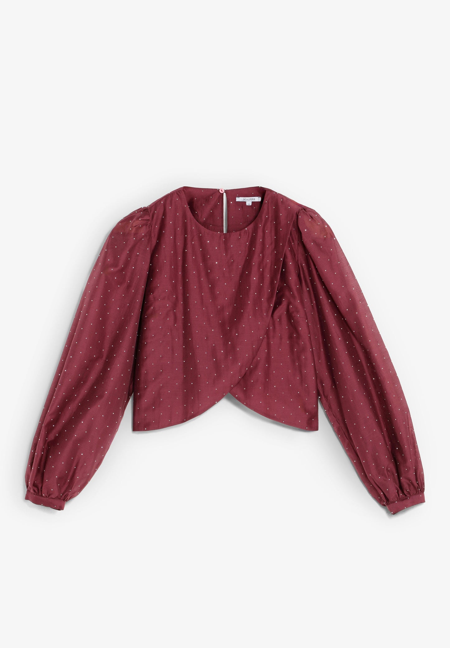 SATIN BLOUSE WITH RHINESTONES