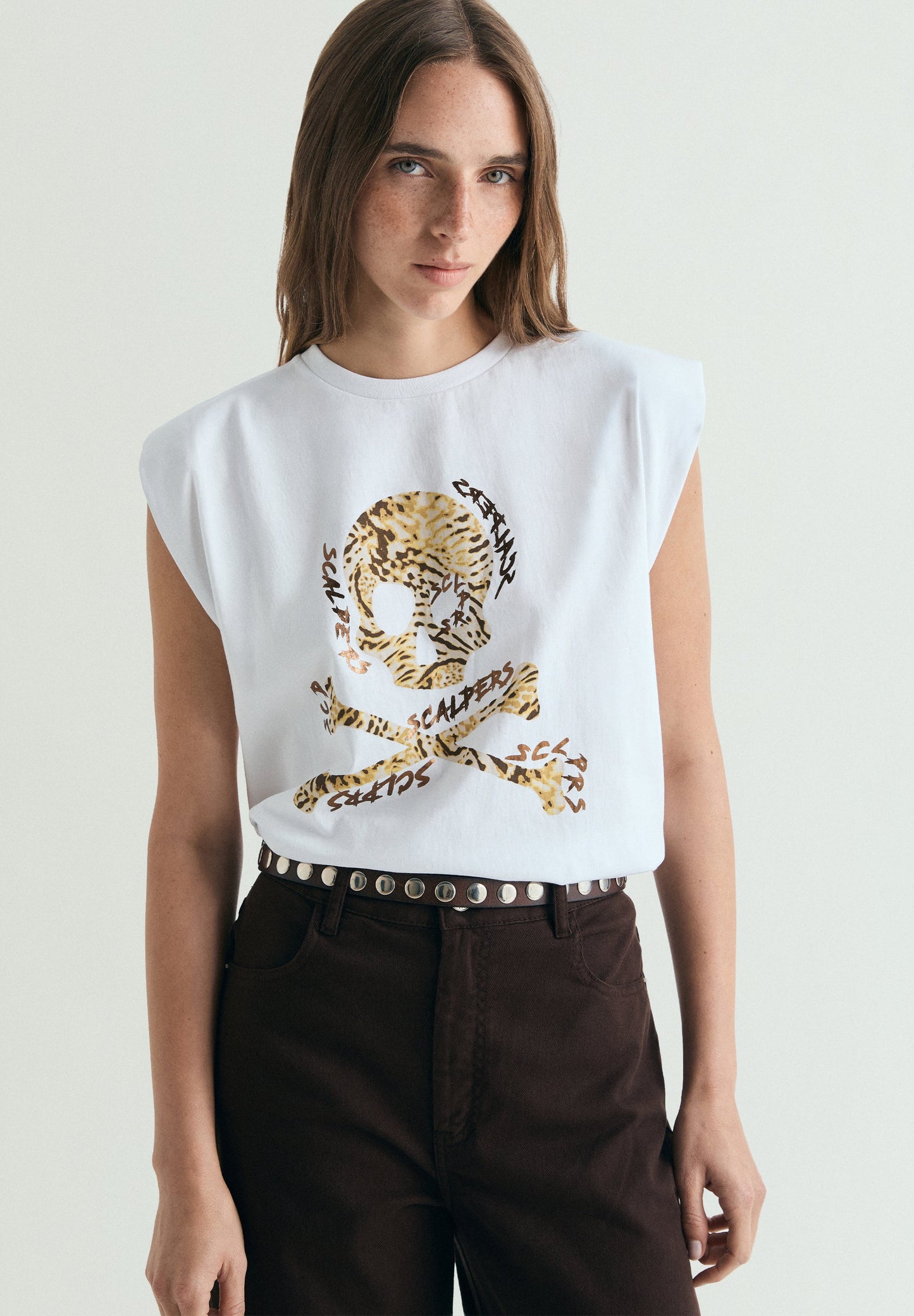 SLEEVELESS PRINTED T-SHIRT