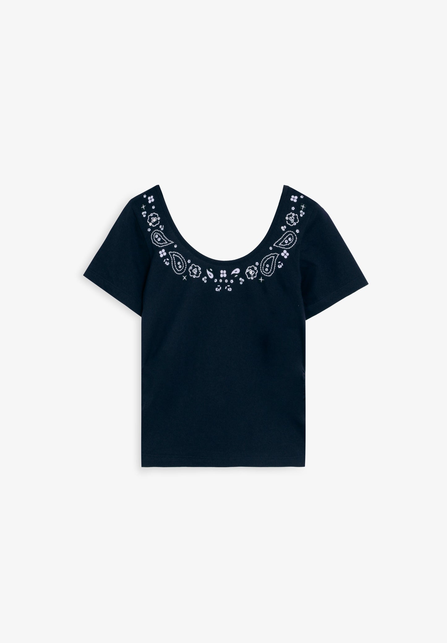 ROUND NECK T-SHIRT WITH BEADS