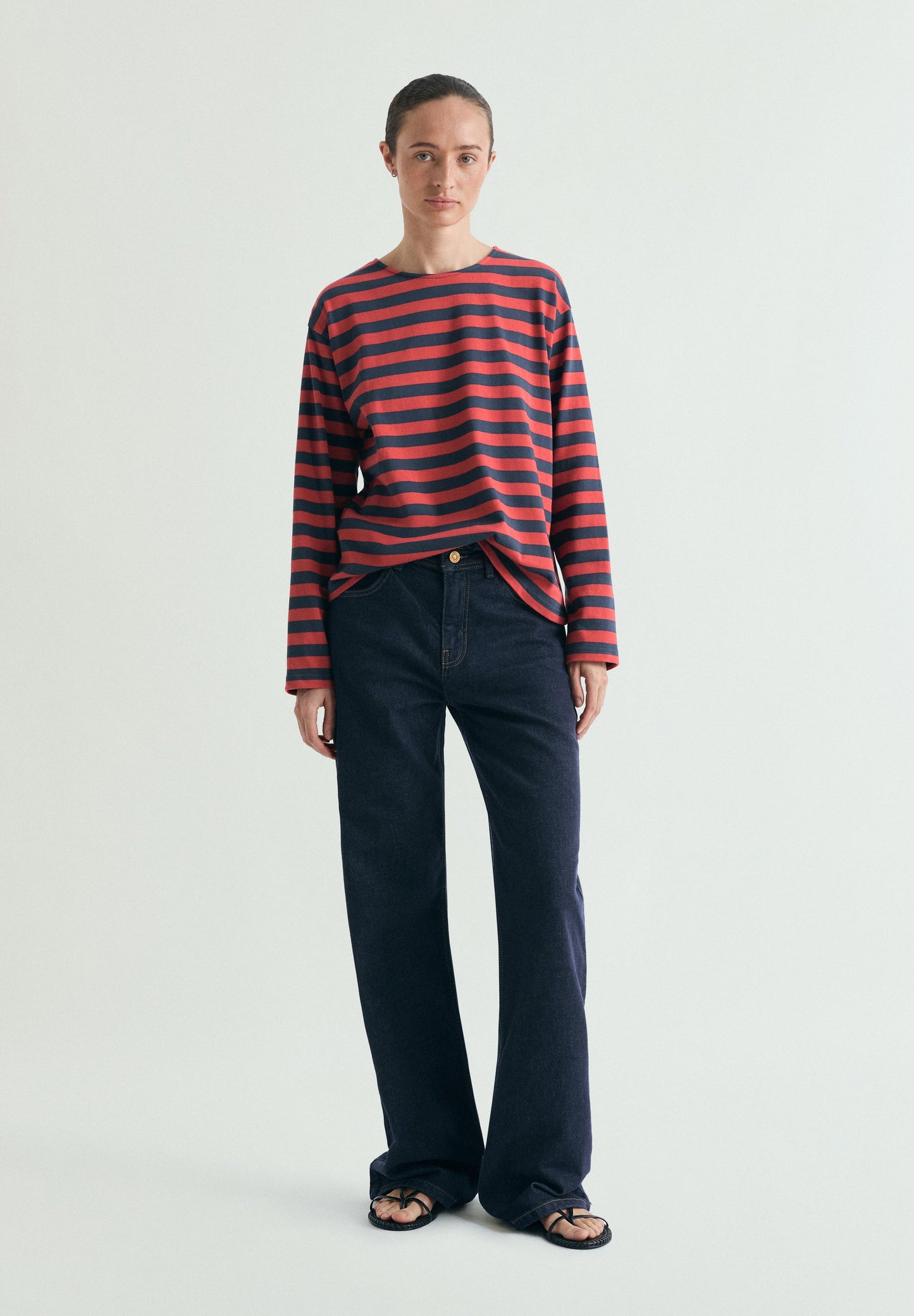 STRIPED T-SHIRT WITH PATCH