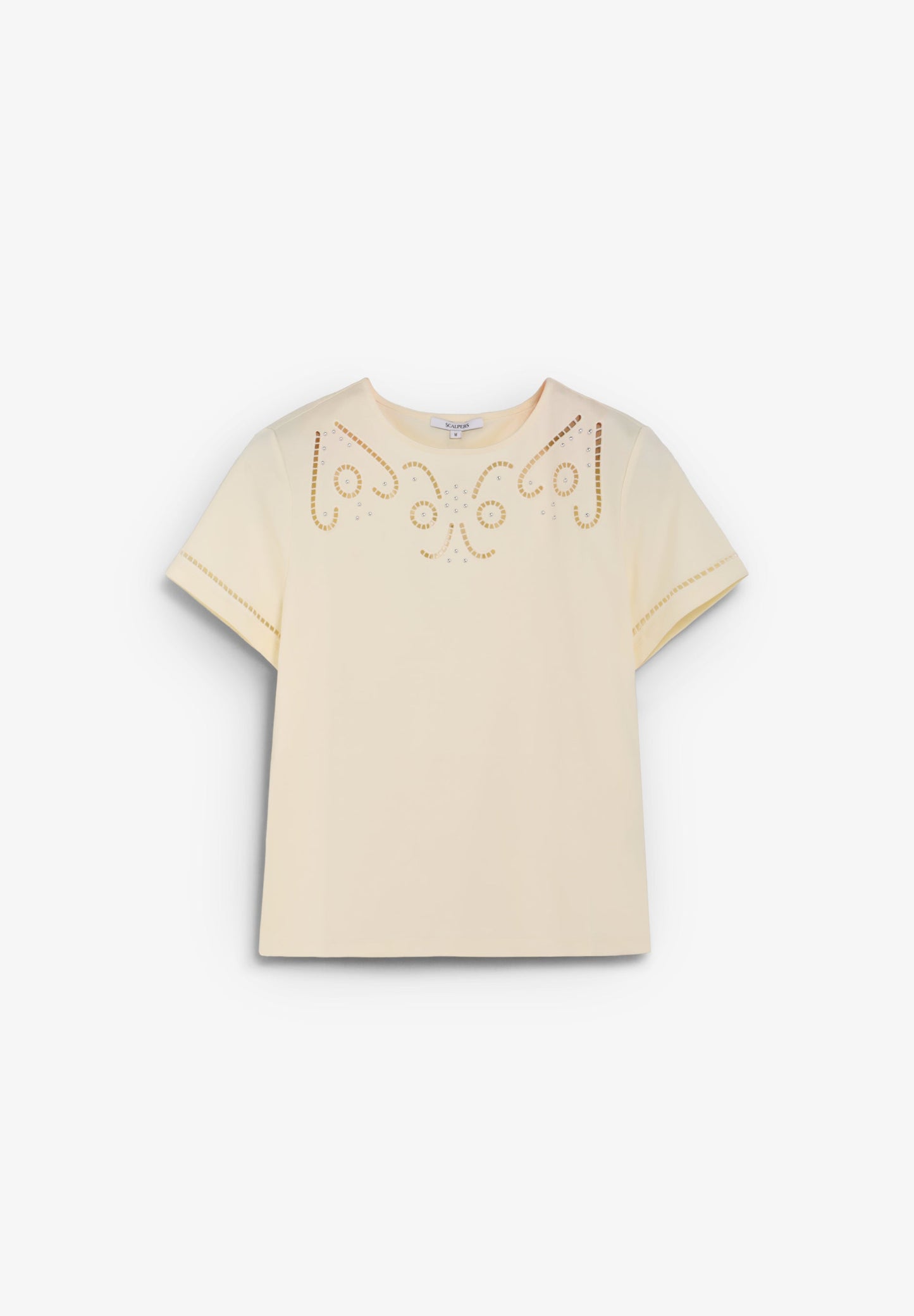 T-SHIRT WITH DIE-CUT STUDDED DETAILS