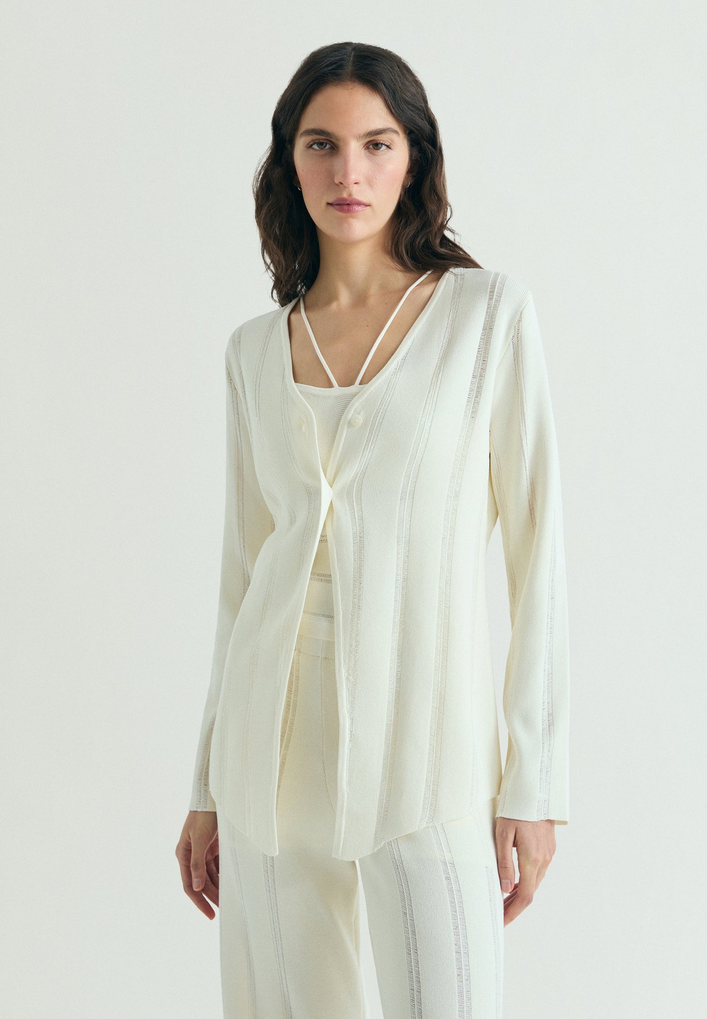 BIAS-CUT KNIT CARDIGAN