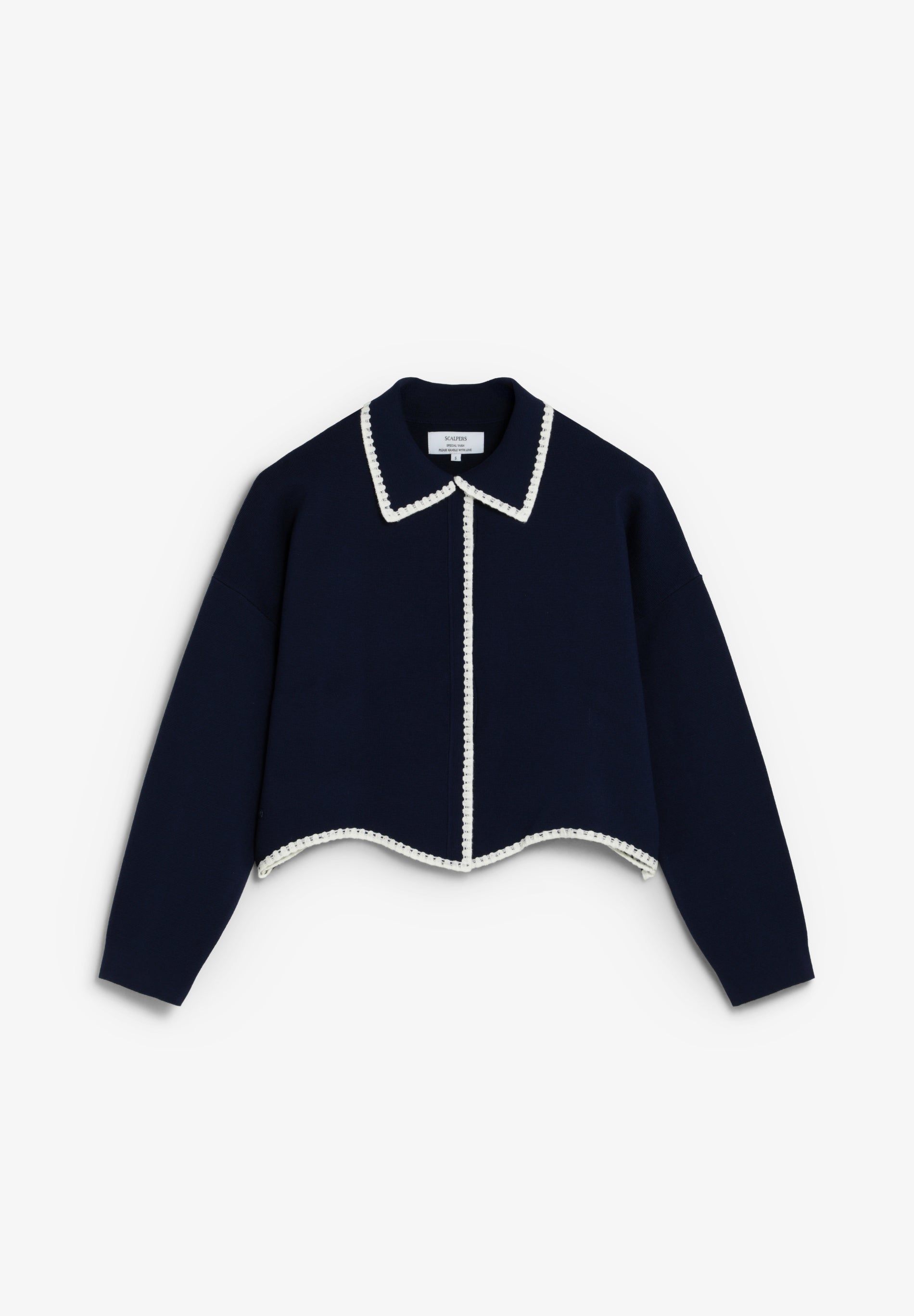 CONTRAST FINE KNIT CARDIGAN