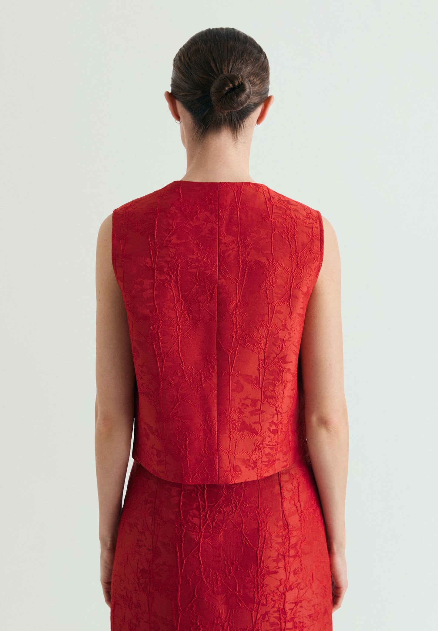 ASYMMETRIC BROCADE WAISTCOAT