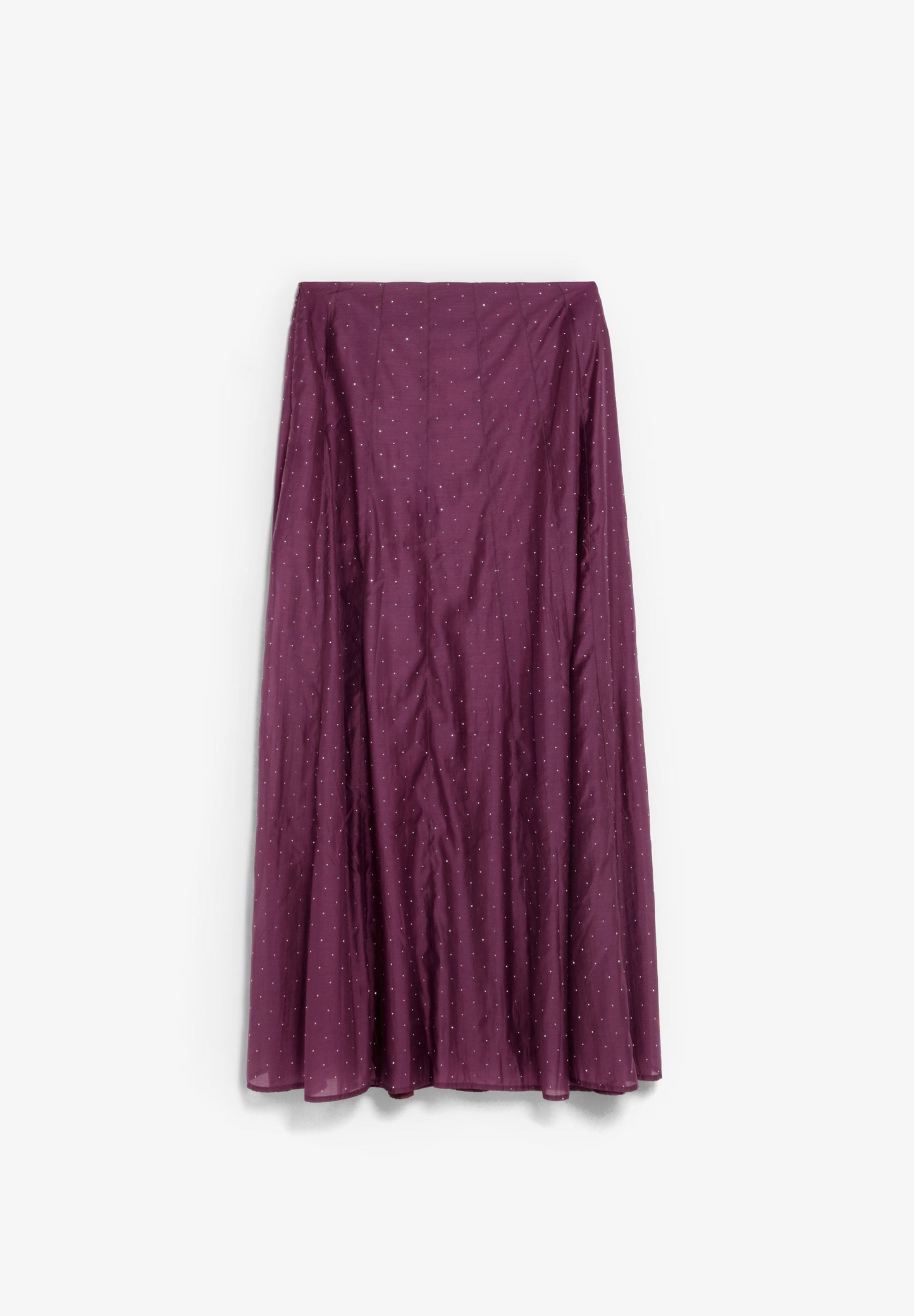 SATIN SKIRT WITH RHINESTONES