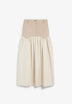 CONTRAST MIDI SKIRT