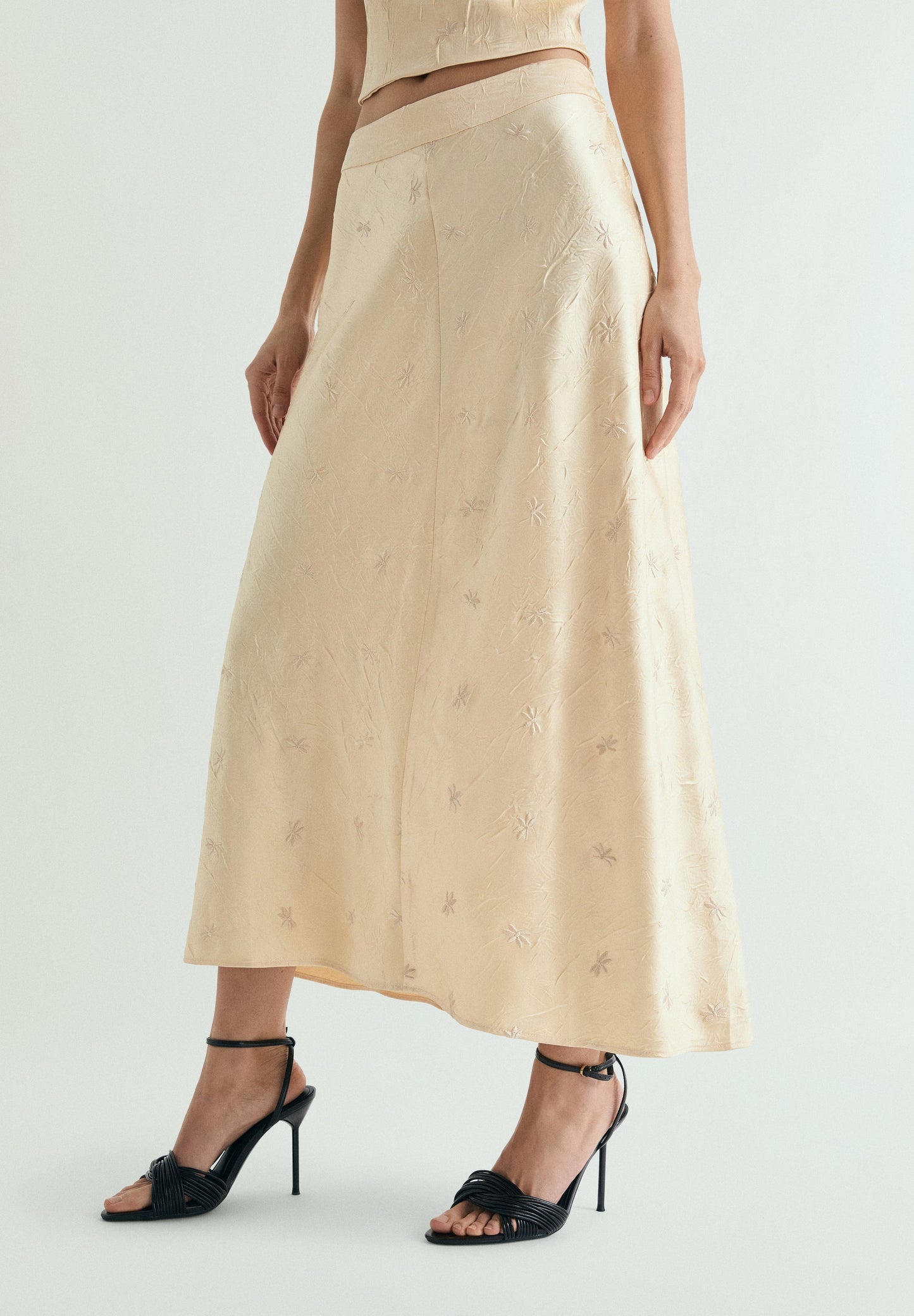 EMBROIDERED MIDI SKIRT