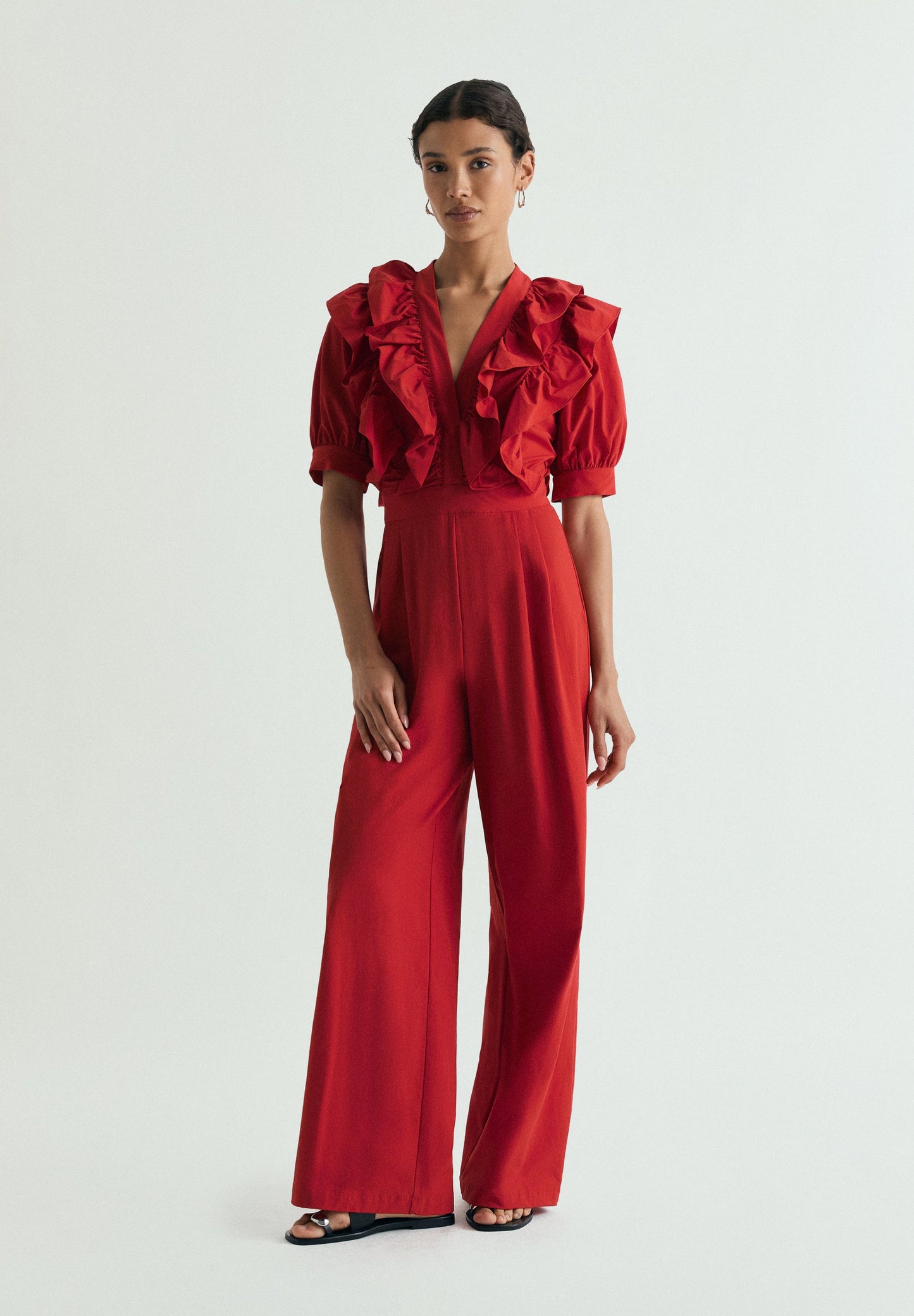 LONG JUMPSUIT WITH RUFFLES